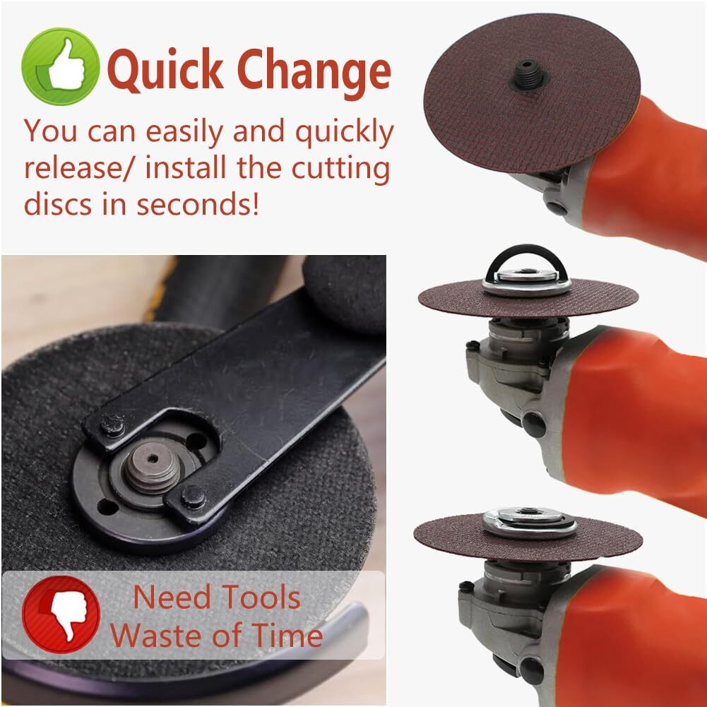 2Pcs Angle Grinder Flange Nuts with 5/8-11 Inch Thread, Quick Change Grinder