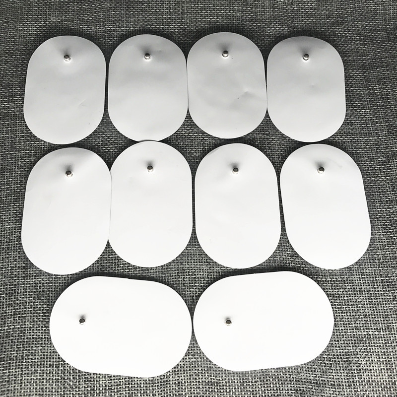 10Pcs Snap On Oval Replacement Pads For Electrode Tens Unit & Pulse Massager
