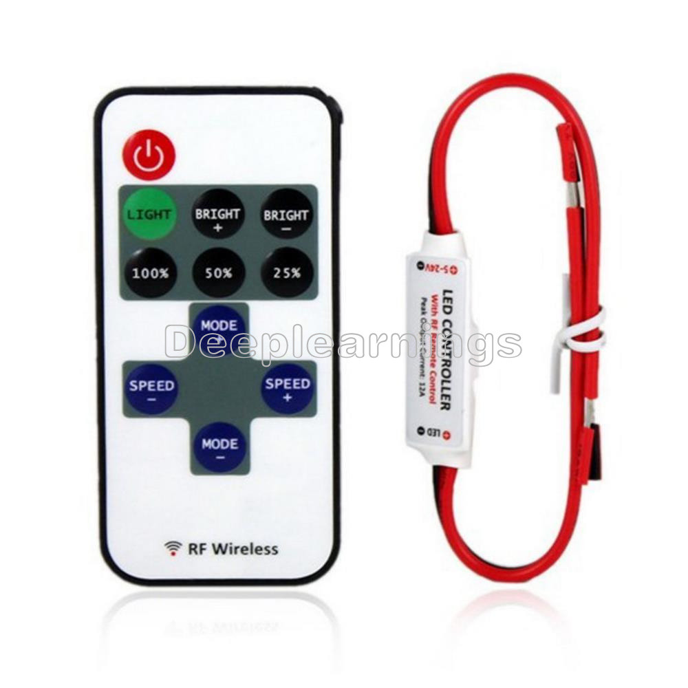 12V Dimmer Controller RF Wireless Remote Switch Controller for LED Strip Light F