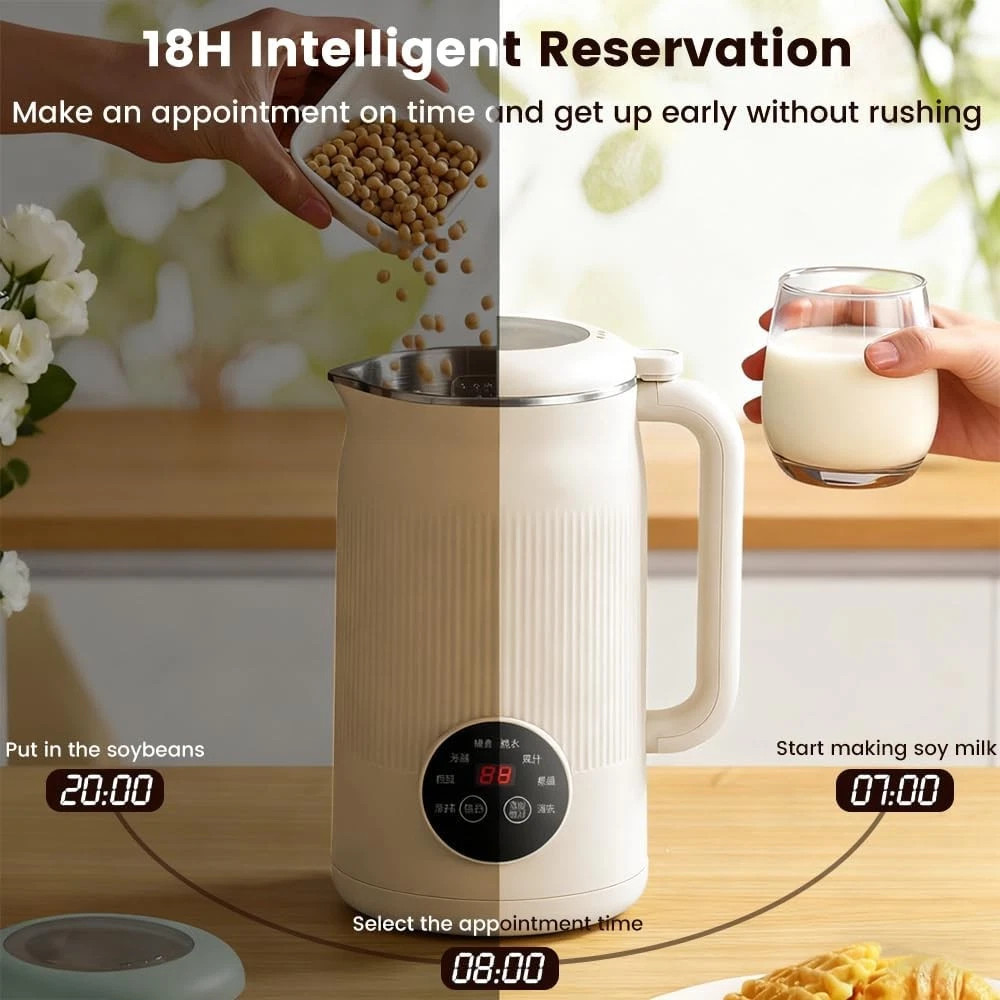 Nut Milk Maker Machine,, Almond Milk Maker with LED Touch Screen, 18 Hours Timer
