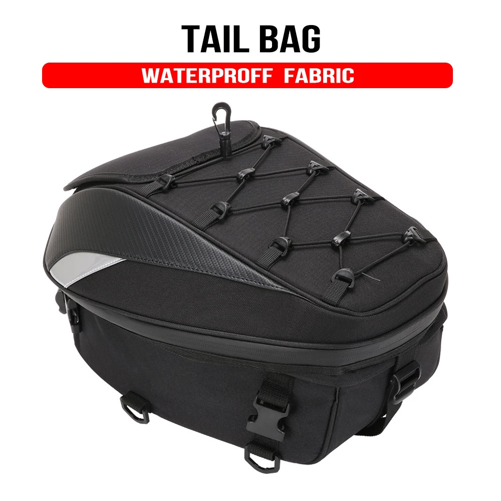 Motorcycle Tail Bag Rear Seat Bag Waterproof High Capacity Rider Multifunction B