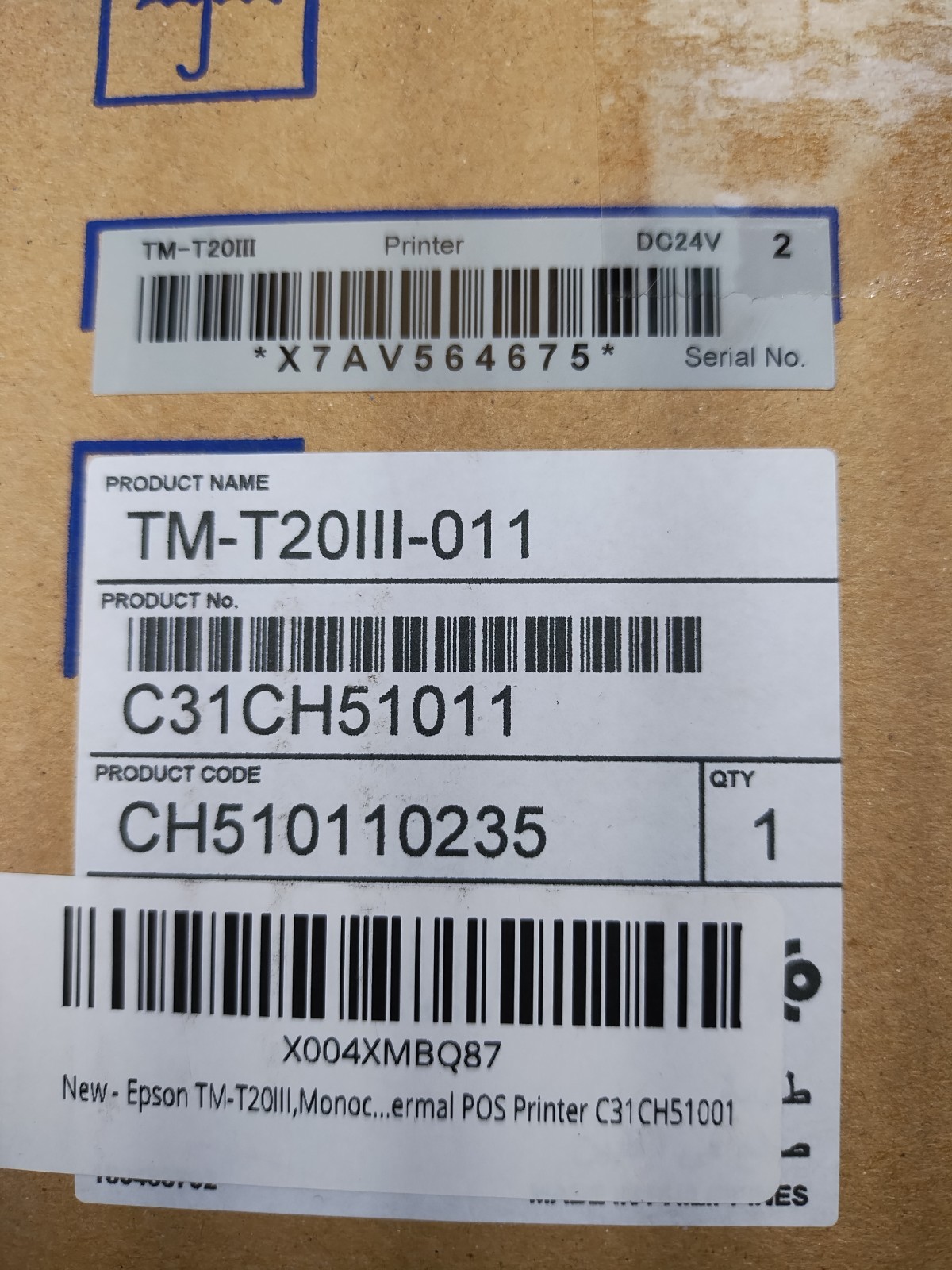 Epson TM-T20III Thermal POS Receipt Printer Bundle - C31CH51001 - Tested - READ!