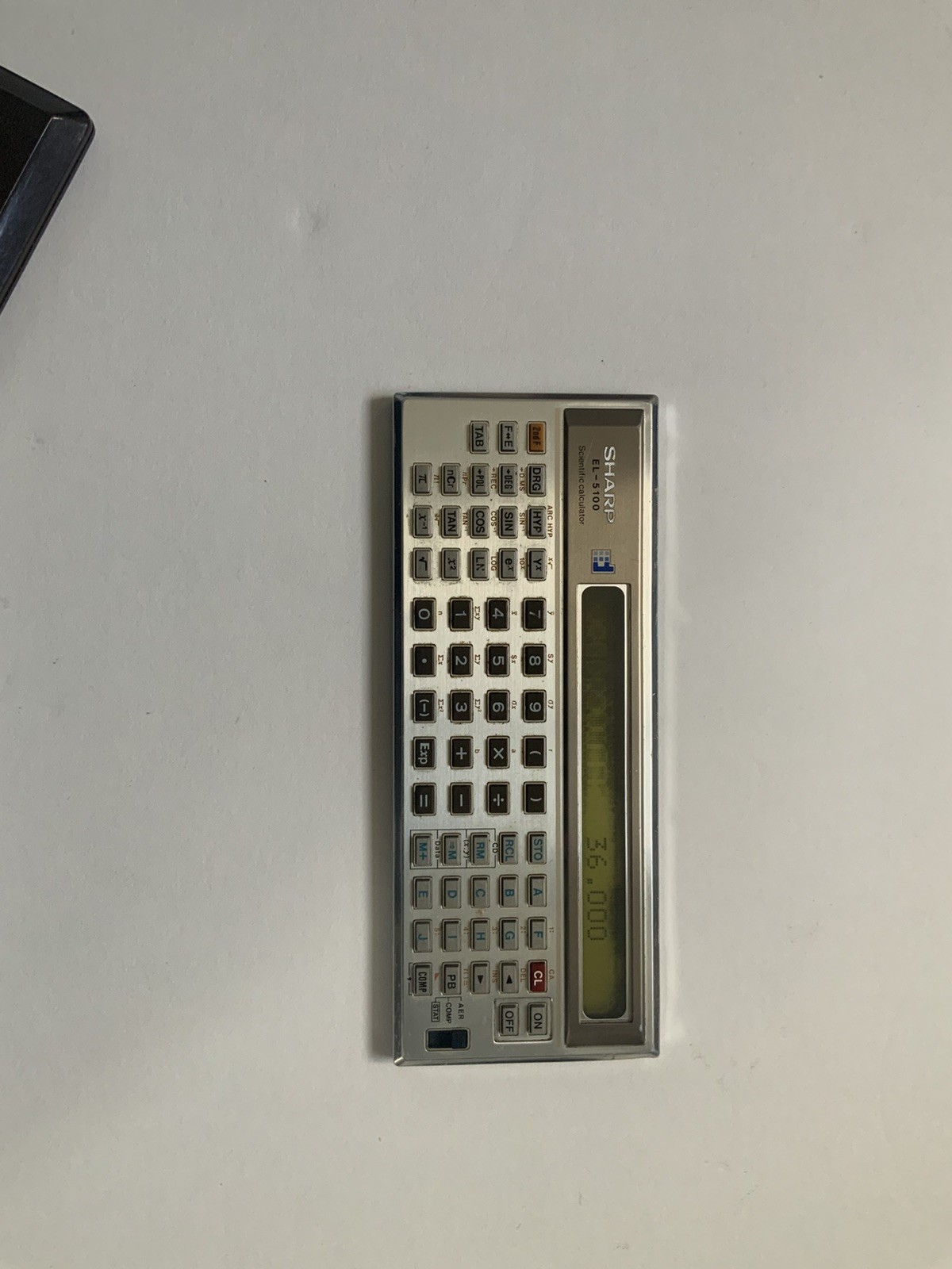 Vintage Sharp EL-5100 Scientific Calculator With Case *screen Bleed* Working