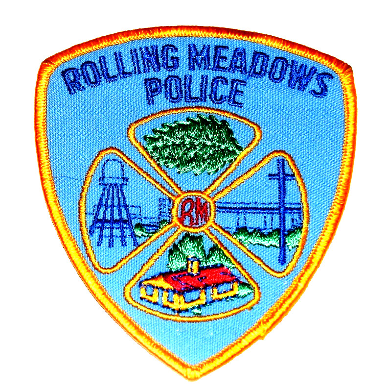 ROLLING MEADOWS ILLINOIS Police Patch WATER TOWER BRIDGE TREE LEAF M2