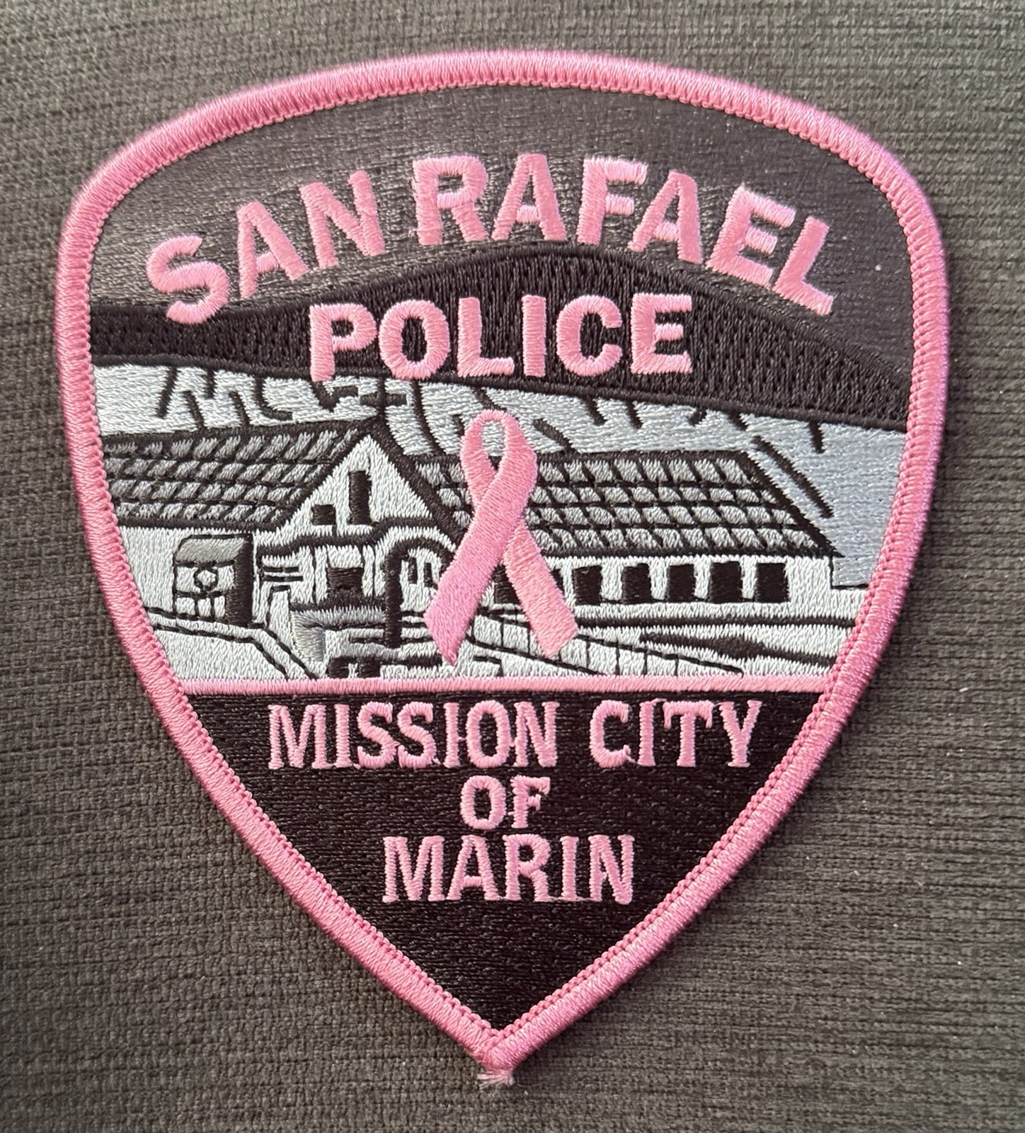 California Pink (Cancer Awareness) Patch. San Rafael Police Dept.