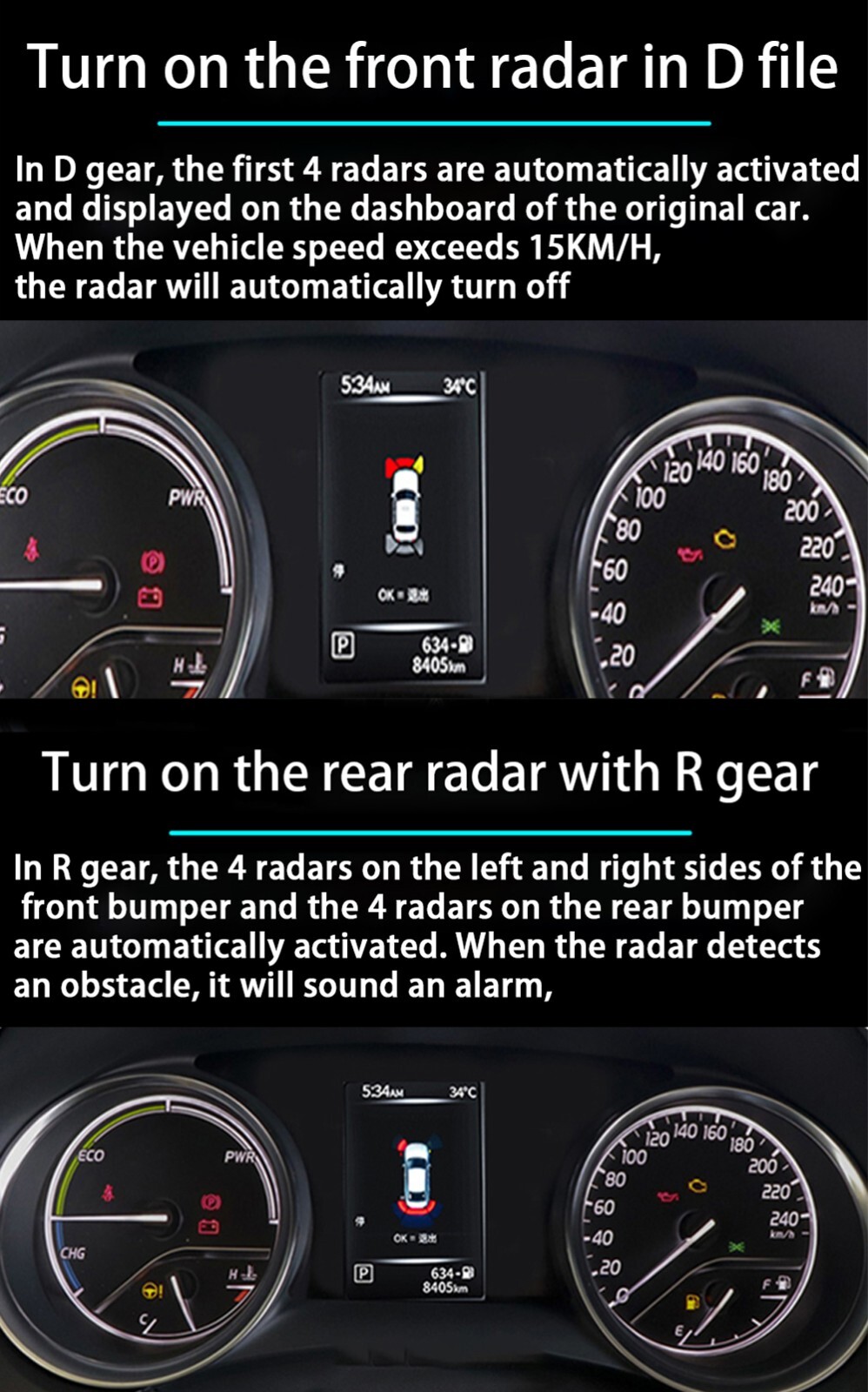 Car Parking Sensor Radar Buzzer For Mitsubishi Outlander Eclipse Cross 2013~2024