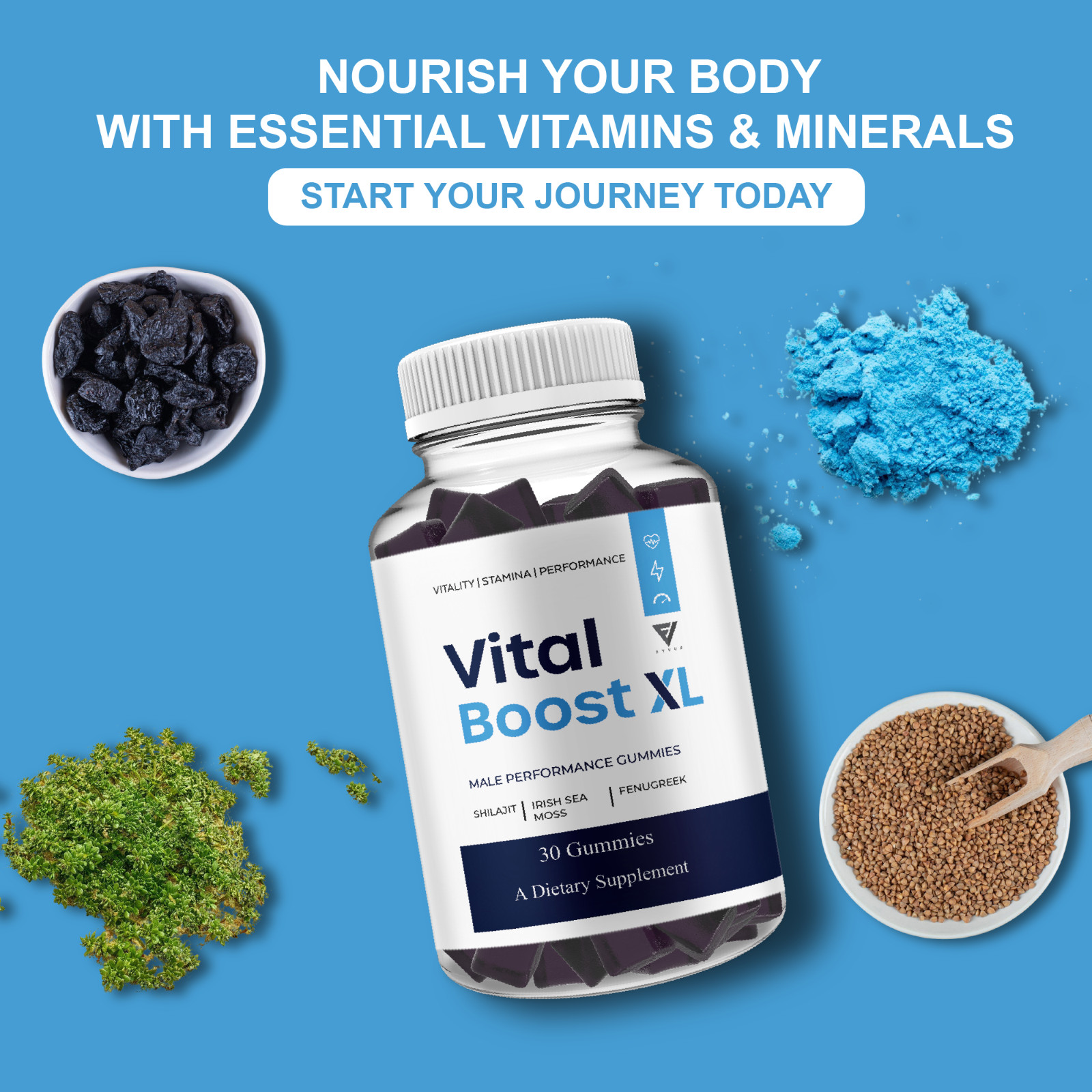 (2 Pack) Vital Boost XL Performance Supplement, VitalBoost XL (60 Gummies)