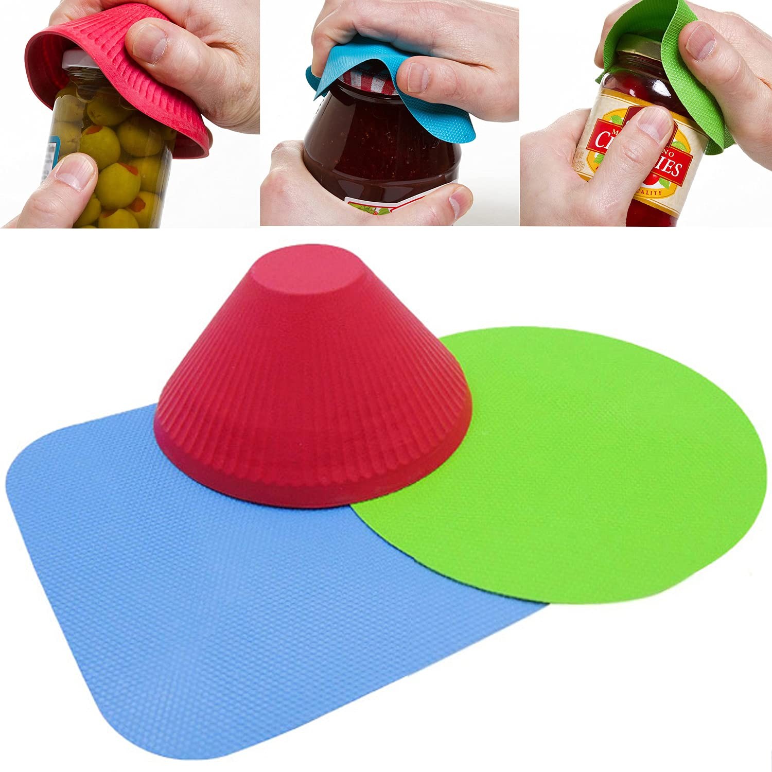 Jar Gripper Multi Purpose Reusable Rubber Small, Teal, Green