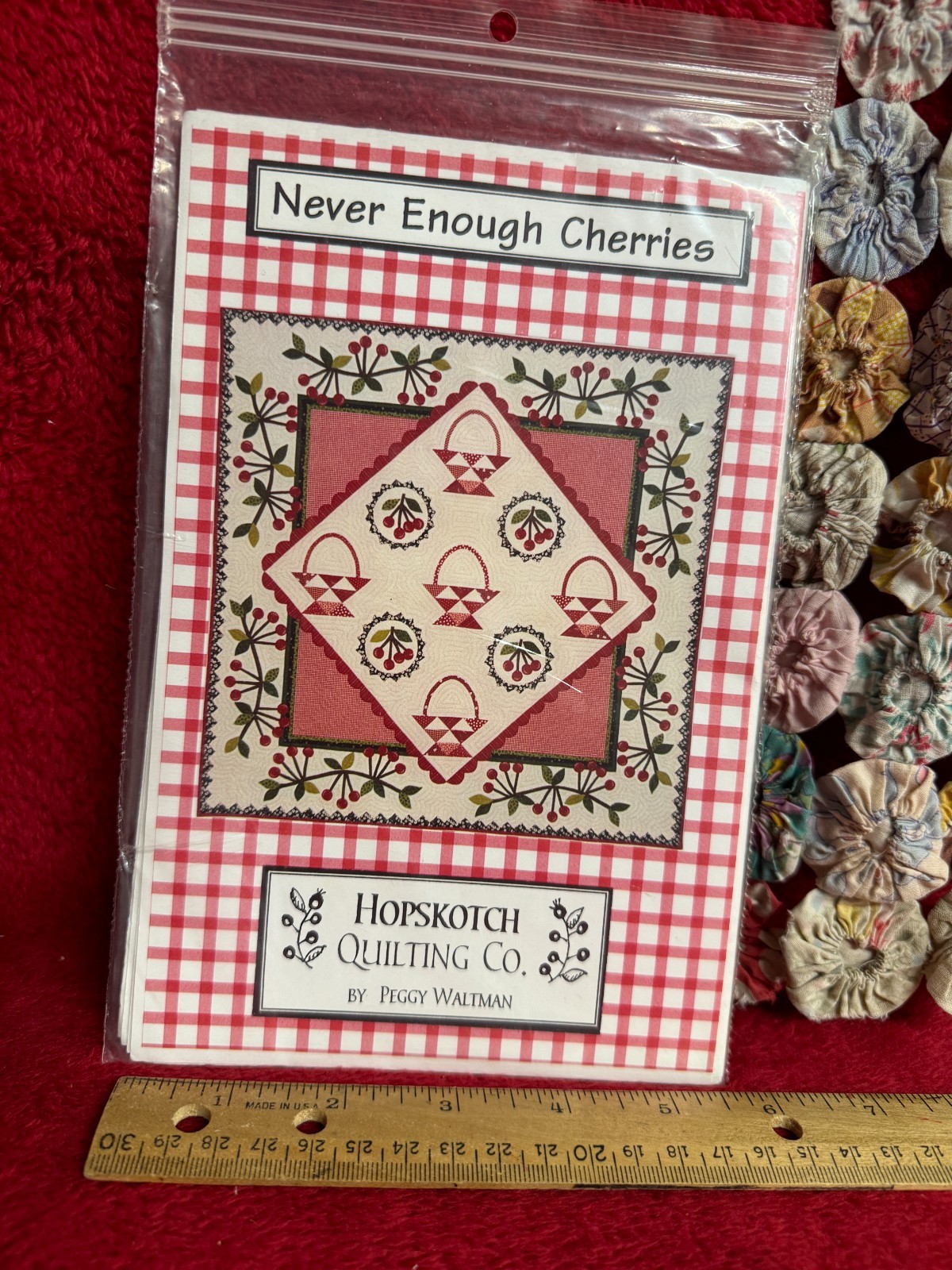 NIP Quilt Never Enough Cherries  Hopscotch Quilting Company by Peggy Walman