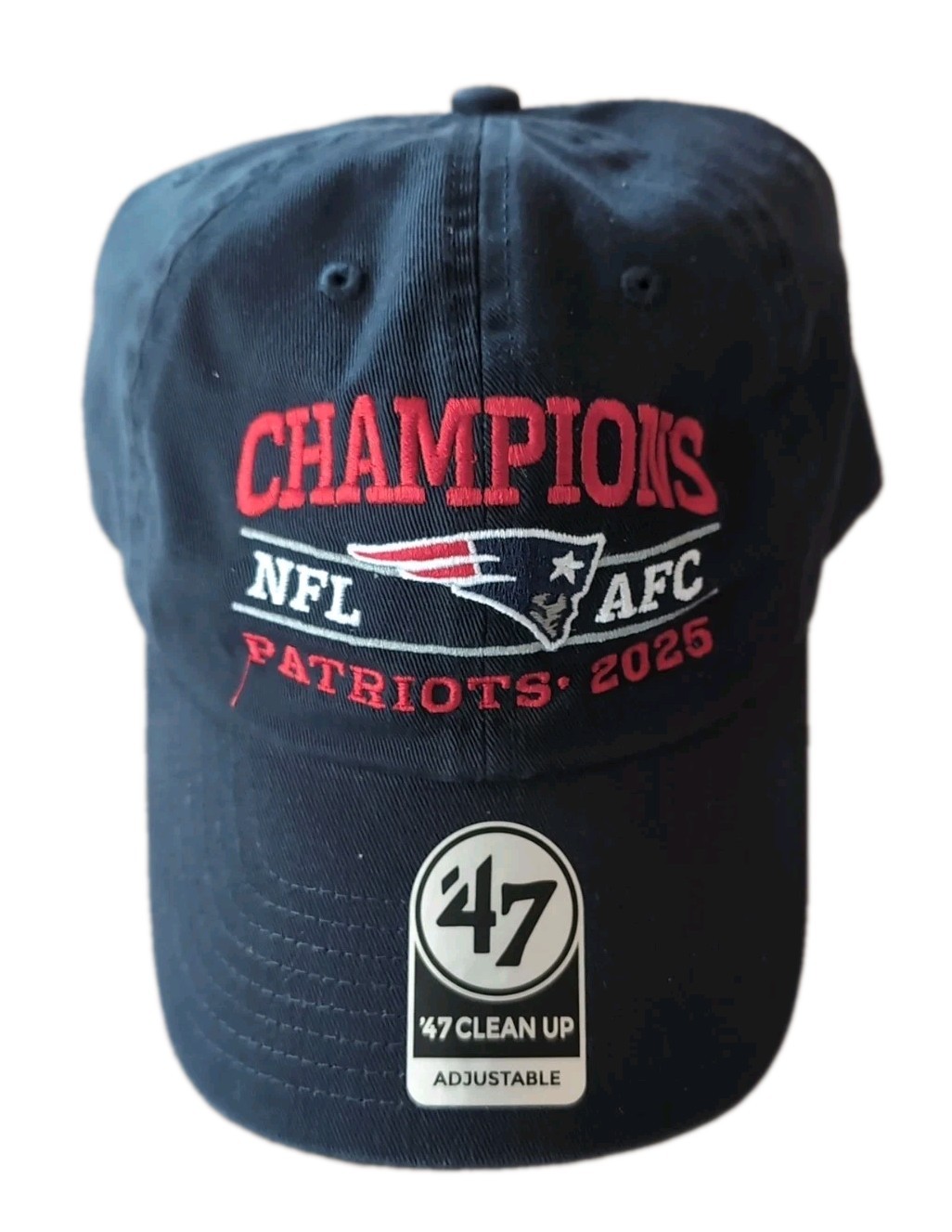 New England Patriots ‘47 Brand 2025-26 AFC Champs Clean Up Adjustable Hat NEW