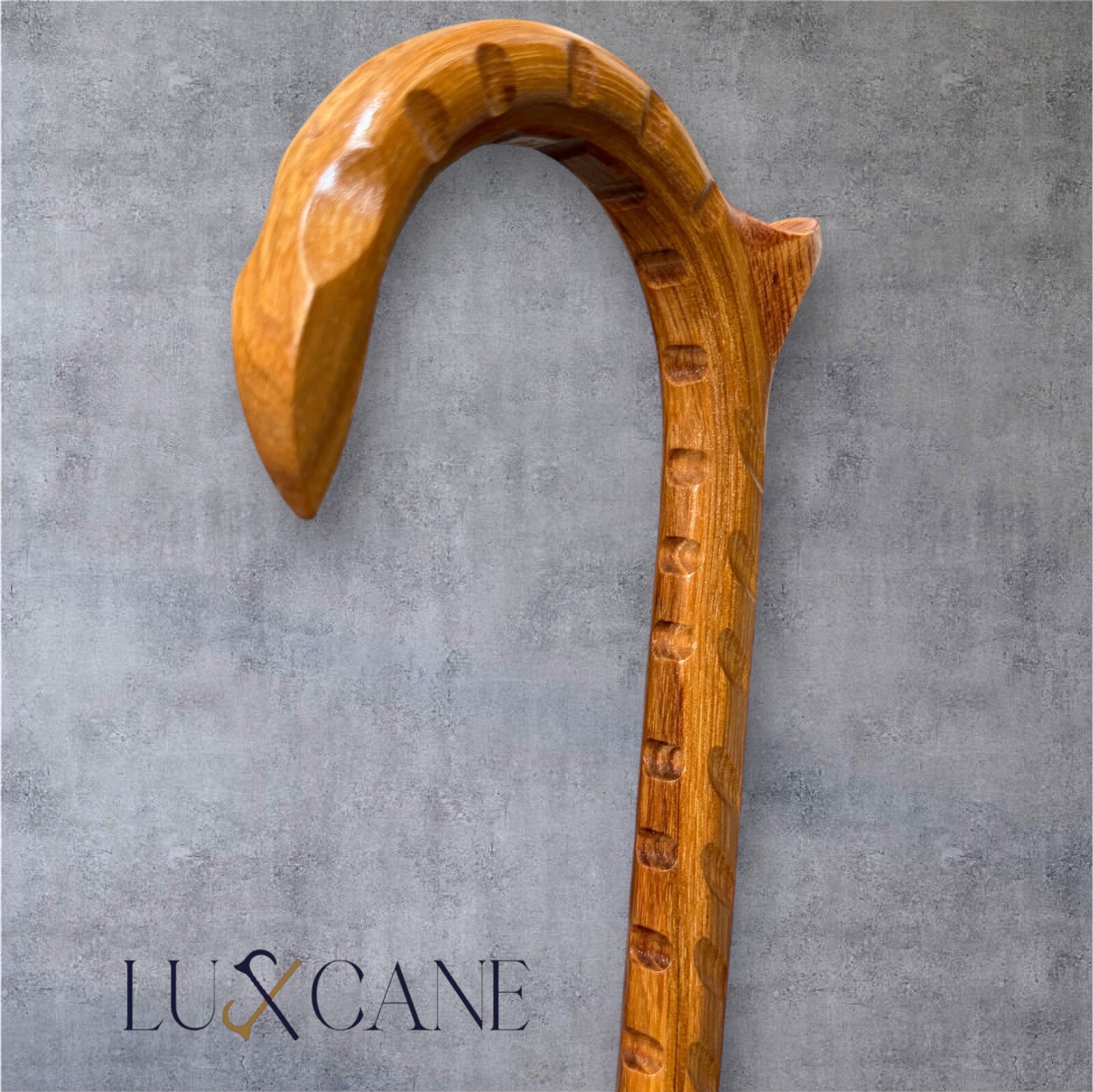 Walking Cane Palm Rest Shark Teeth Defense Hickory Masters Self LuxCane USA  A9