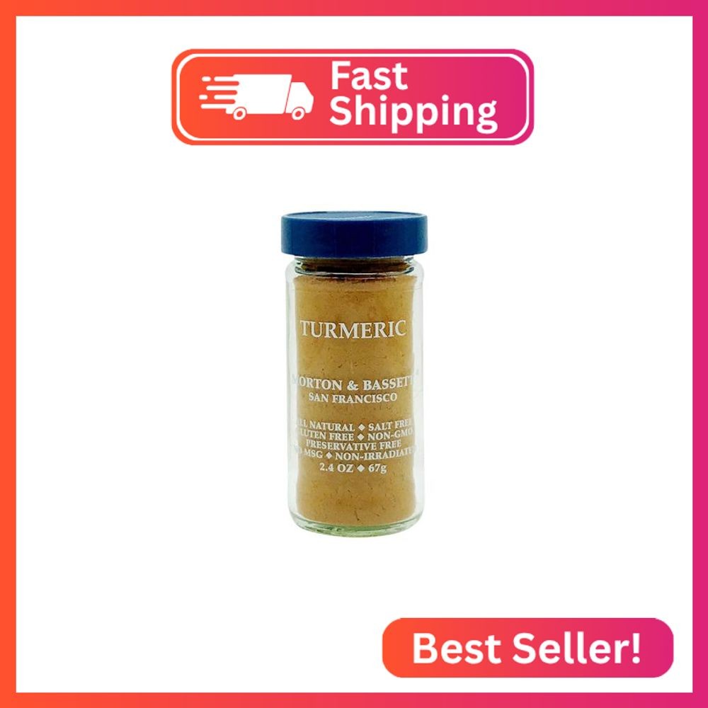 Morton & Bassett Turmeric, 2.4 oz – Non-GMO, Salt-Free, Earthy Spice for Curries