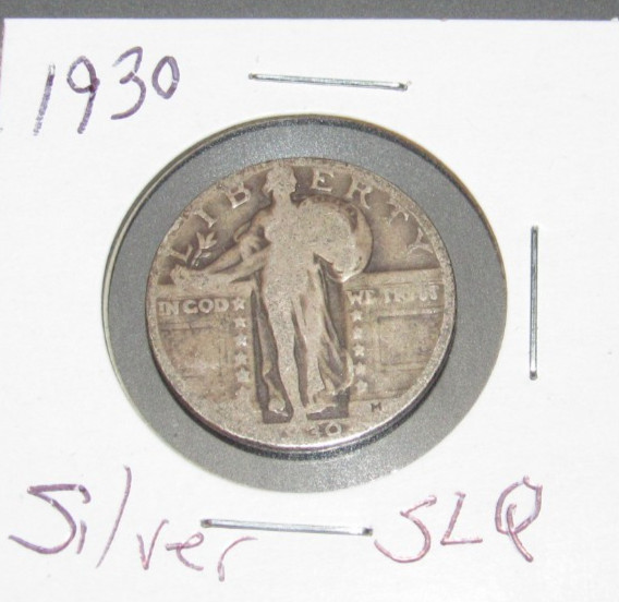 SLQ Silver 1930 p Philadelphia Mint Standing Liberty Quarter Old coin