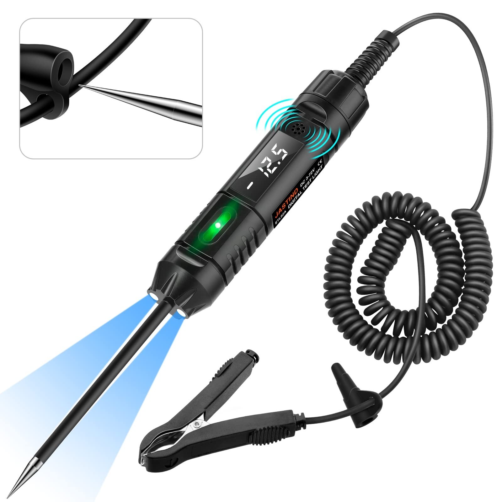 Heavy Duty 3-72V Digital LED Automotive Test Light, Circuit Tester with Polar...