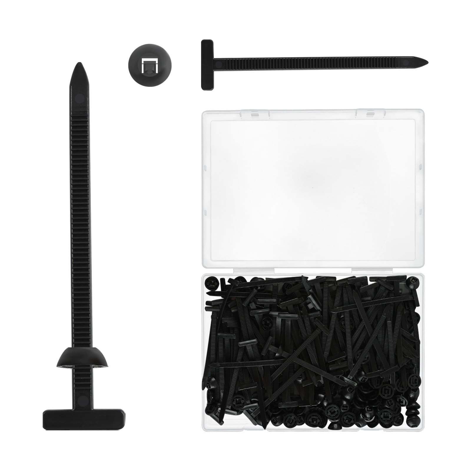 Cable Tie Buckle 100pcs with PP Box .Self-Locking Universal Nylon Cable Tie B...
