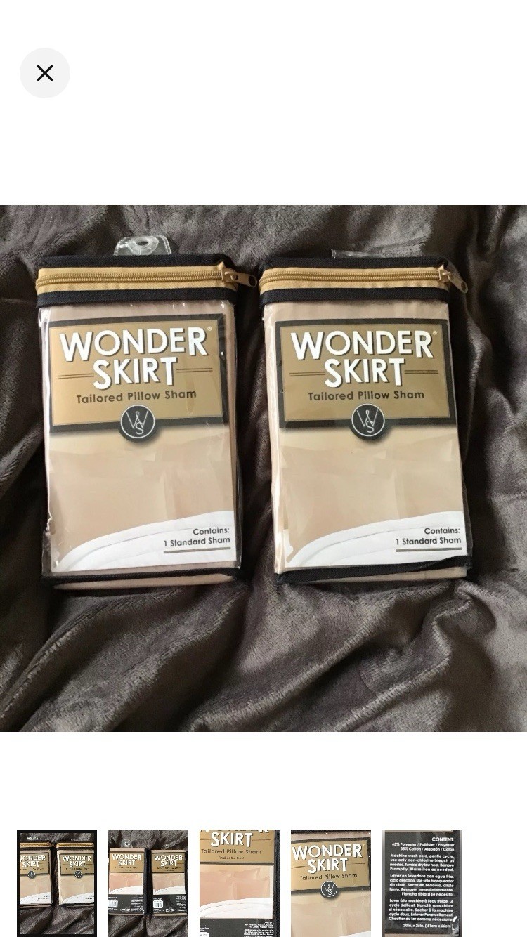 Levinsohn Wonder Skirt Tailored Pillow Sham Taupe - Lot of 2