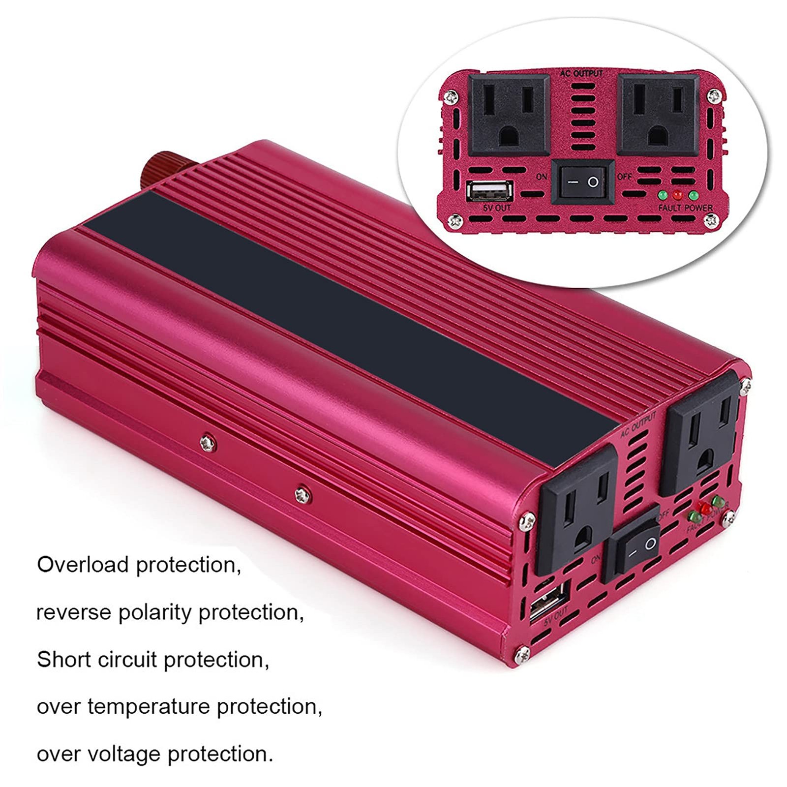 1500W Car Power Inverter, 12V DC to 110V AC Converter with Dual 3.1A USB Port...