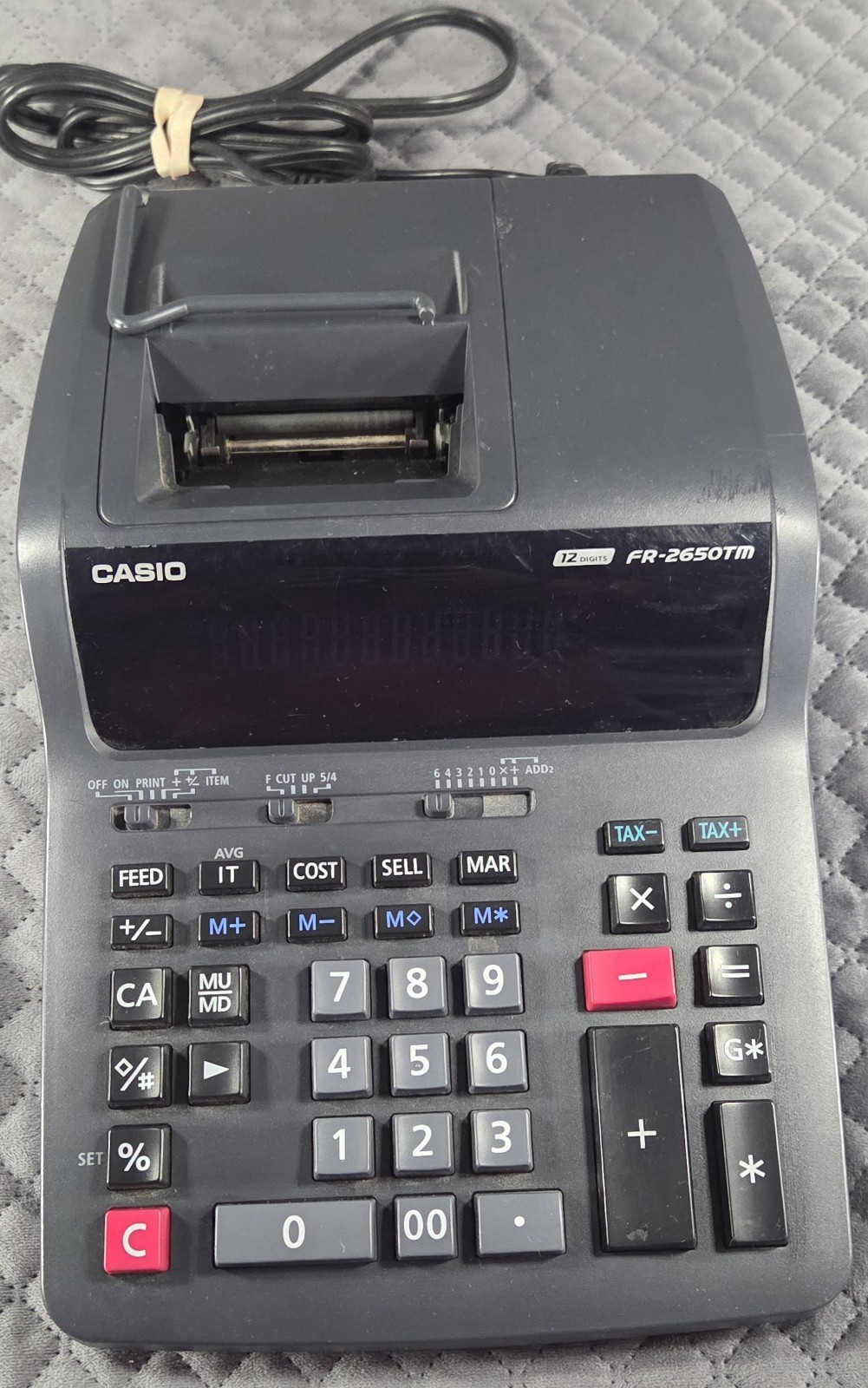 Casio FR-2650TM 12-Digit Printing Calculator Adding Machine Tested Works