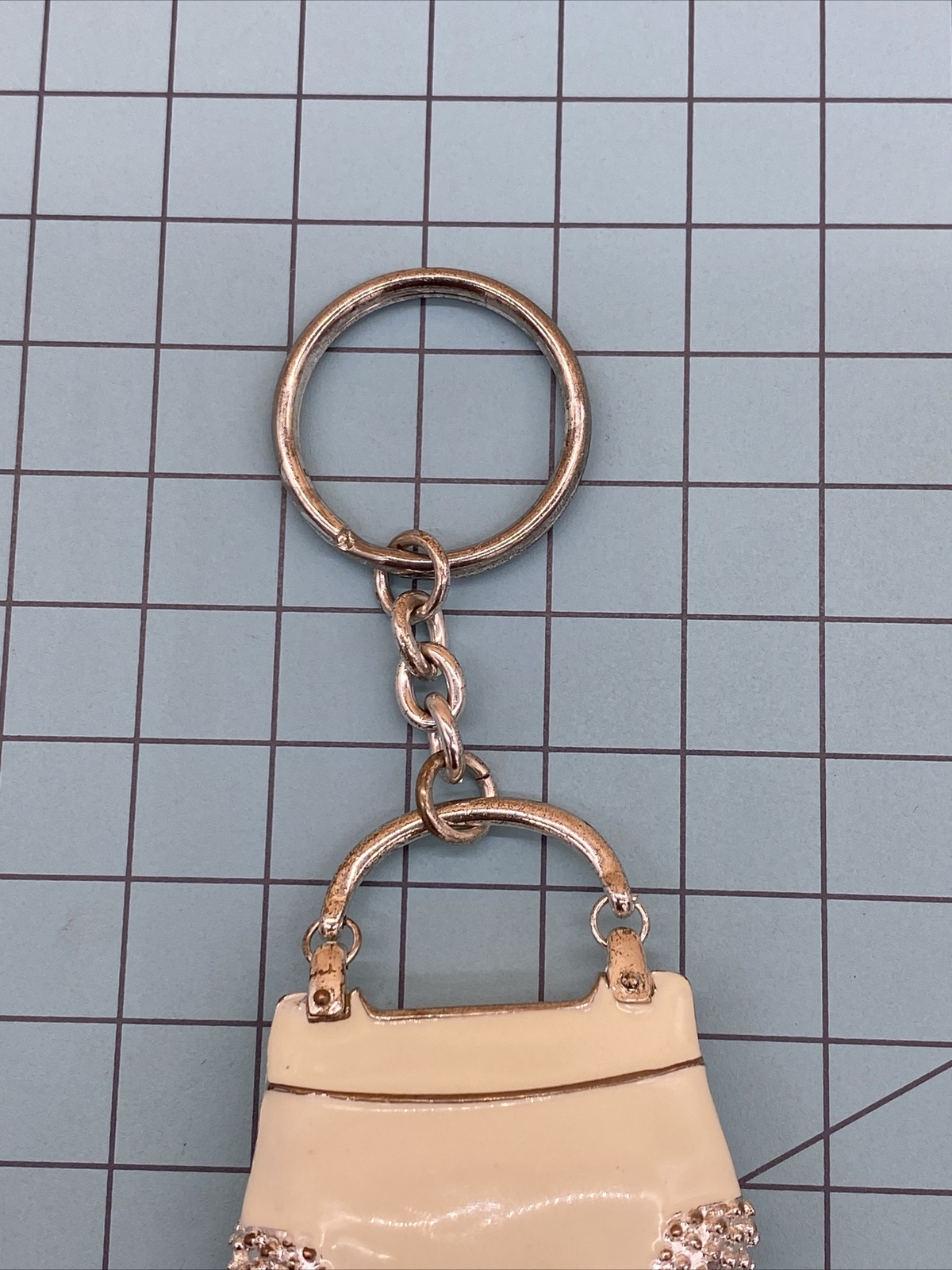 vintage white purse keychain collectors