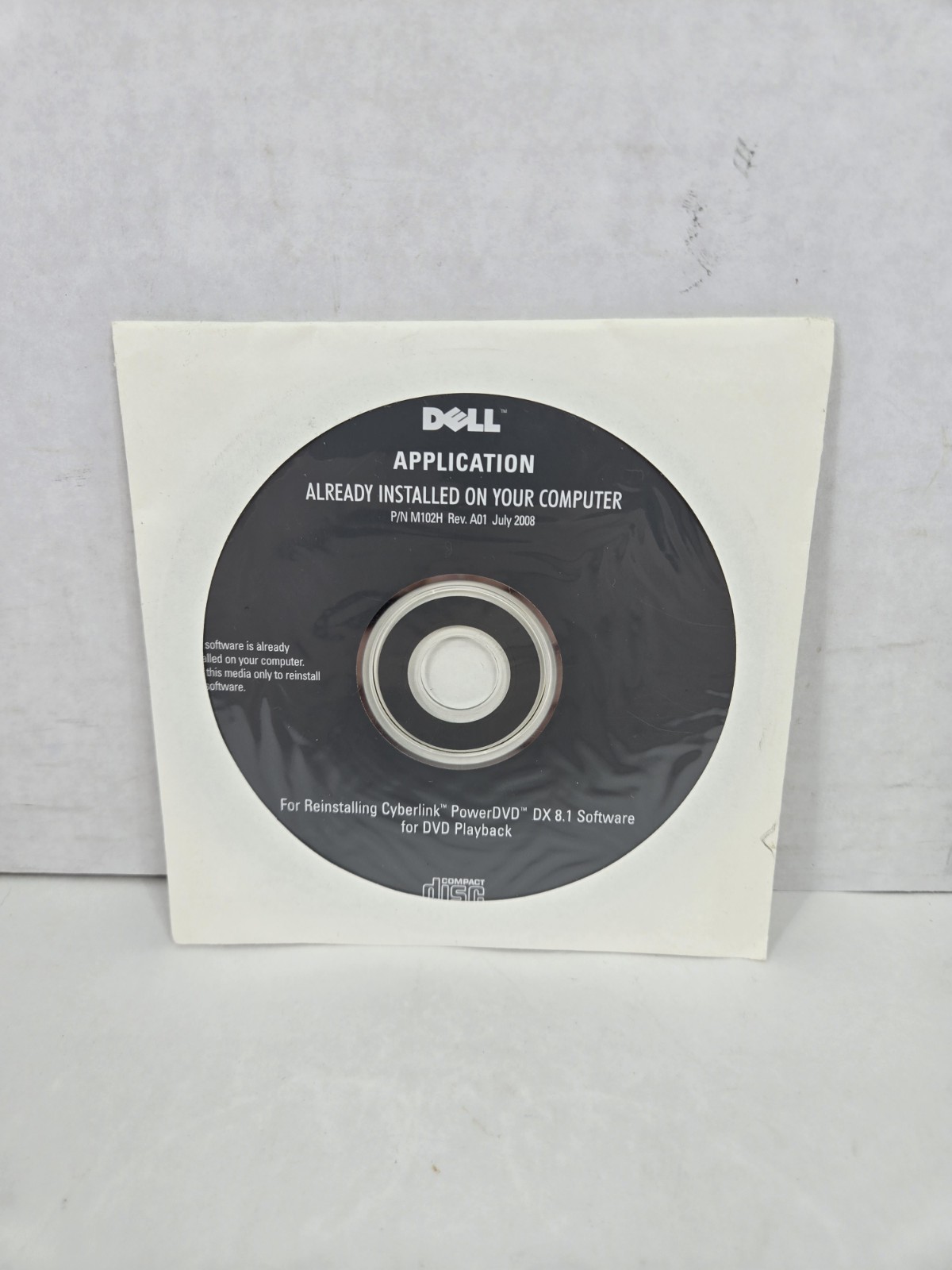 Dell Application Original CD - Reinstalling Cyberlink PowerDVD DX 8.1 Software