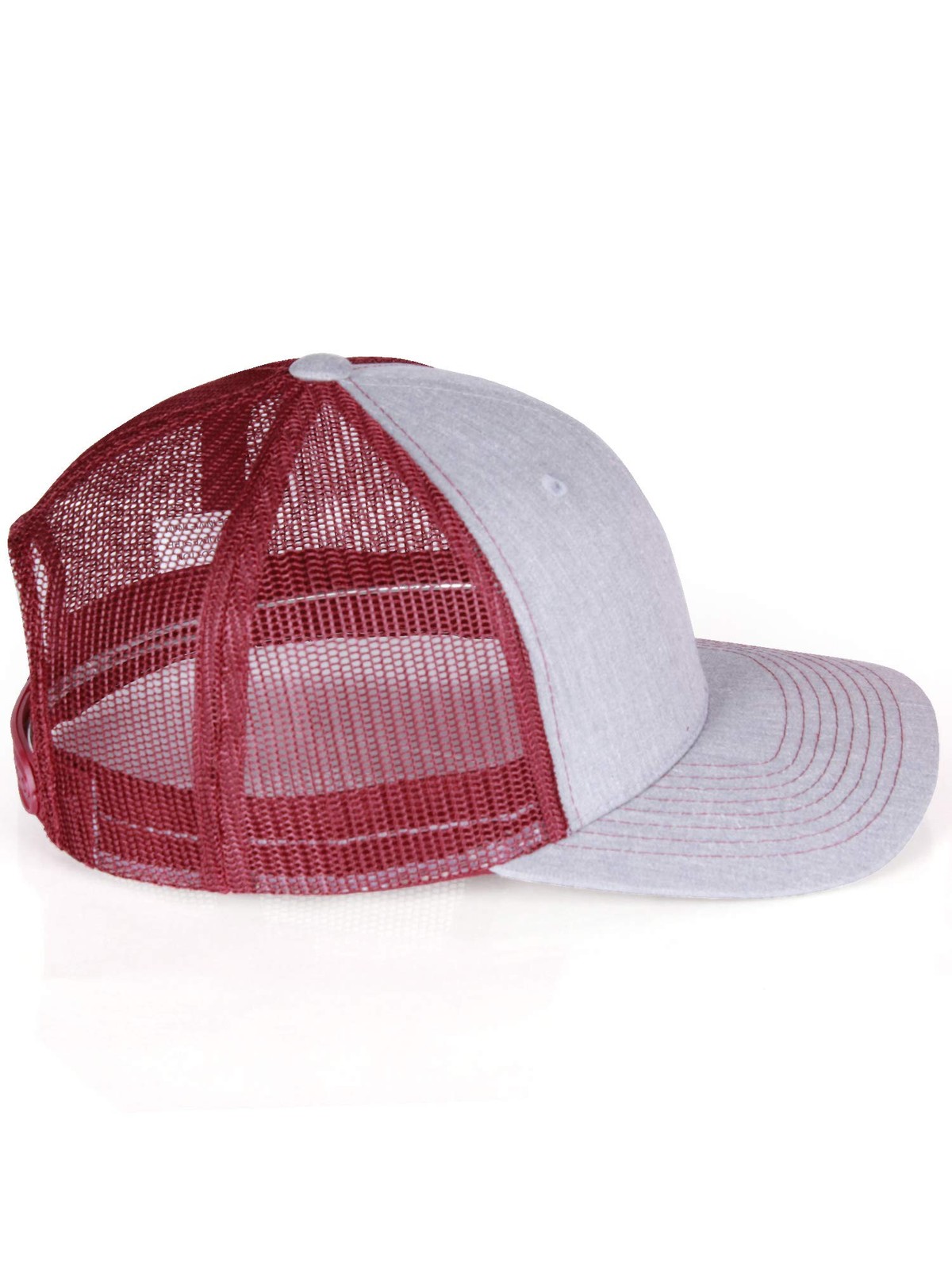 Vintage Retro Style Plain Two Tone Trucker One Size, Heather Gray Burgundy