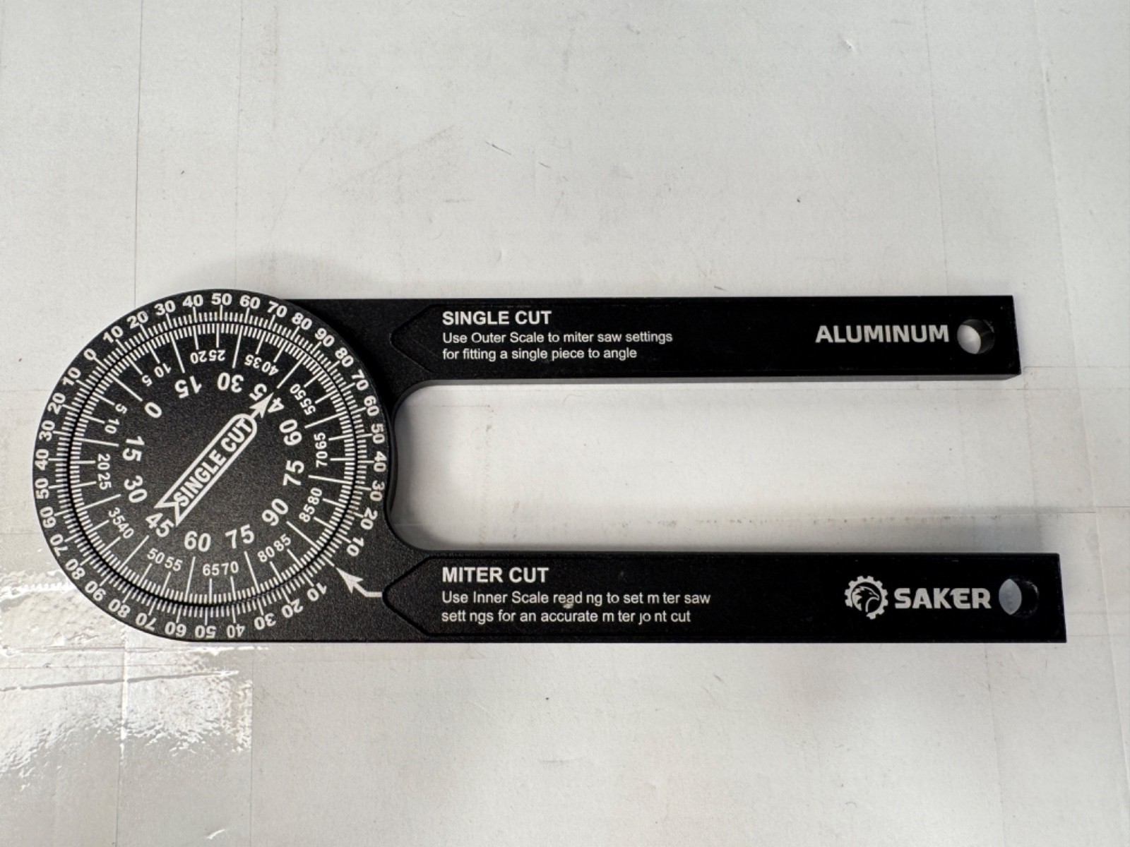 SAKER GJ16311-E001 ALUMINUM MITER SAW PROTRACTOR ORANGE