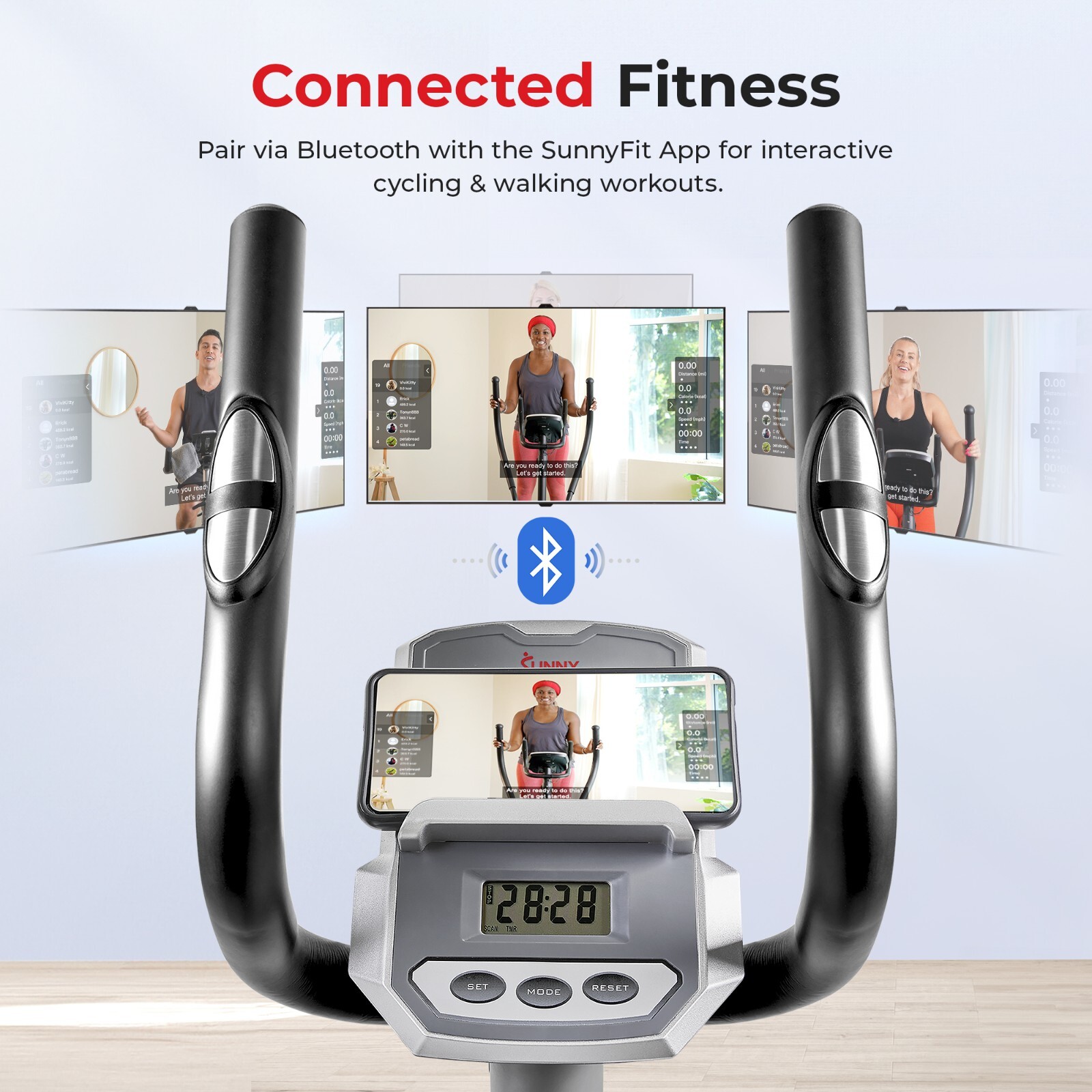 Compact Elliptical and Bike Exercise Machine Dual Mode Adjustable Resistance