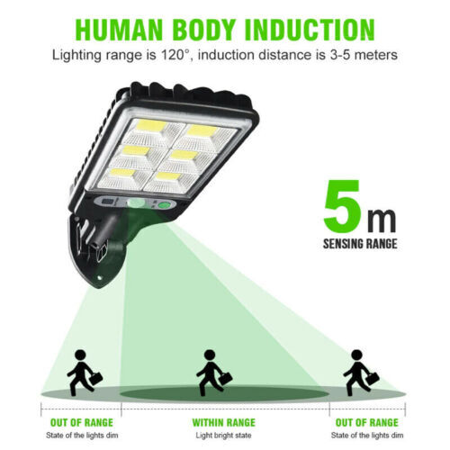 1000000LM LED Solar Motion Sensor Light Bright Garden Outdoor Street Wall Lamp