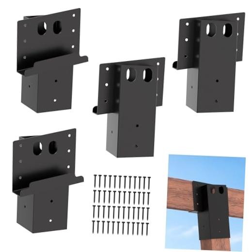 Deer Stand Brackets 4x4, Compound Angle Brackets, 4 Pack | 4 4 Packs Black