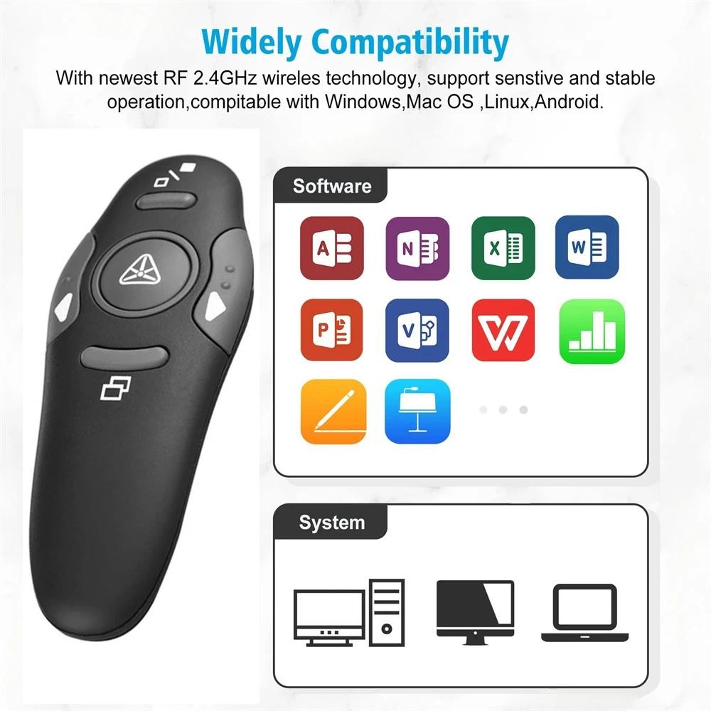 2.4ghz USB Presenter Remote Control Powerpoint Wireless Presentation Remote Cont