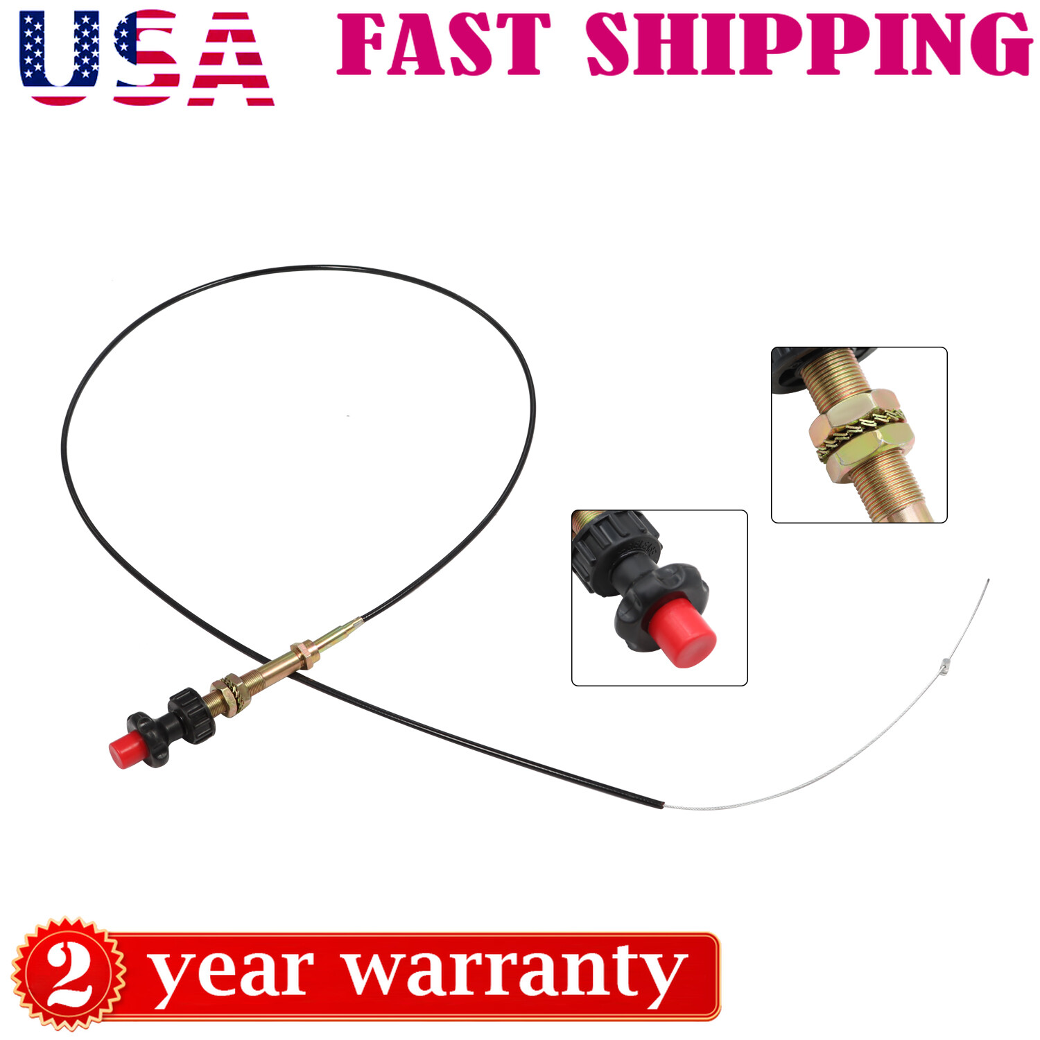 6FT Buyers Heavy Duty Vernier Locking Throttle Cable For VCGTX06 Truck Equipment