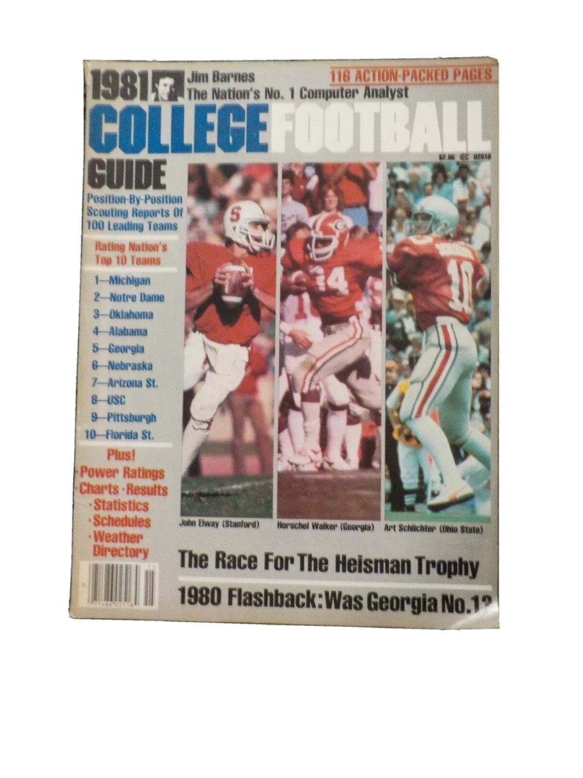 VINTAGE 1981 COLLEGE FOOTBALL GUIDE JOHN ELWAY HERSCHEL WALKER COVER