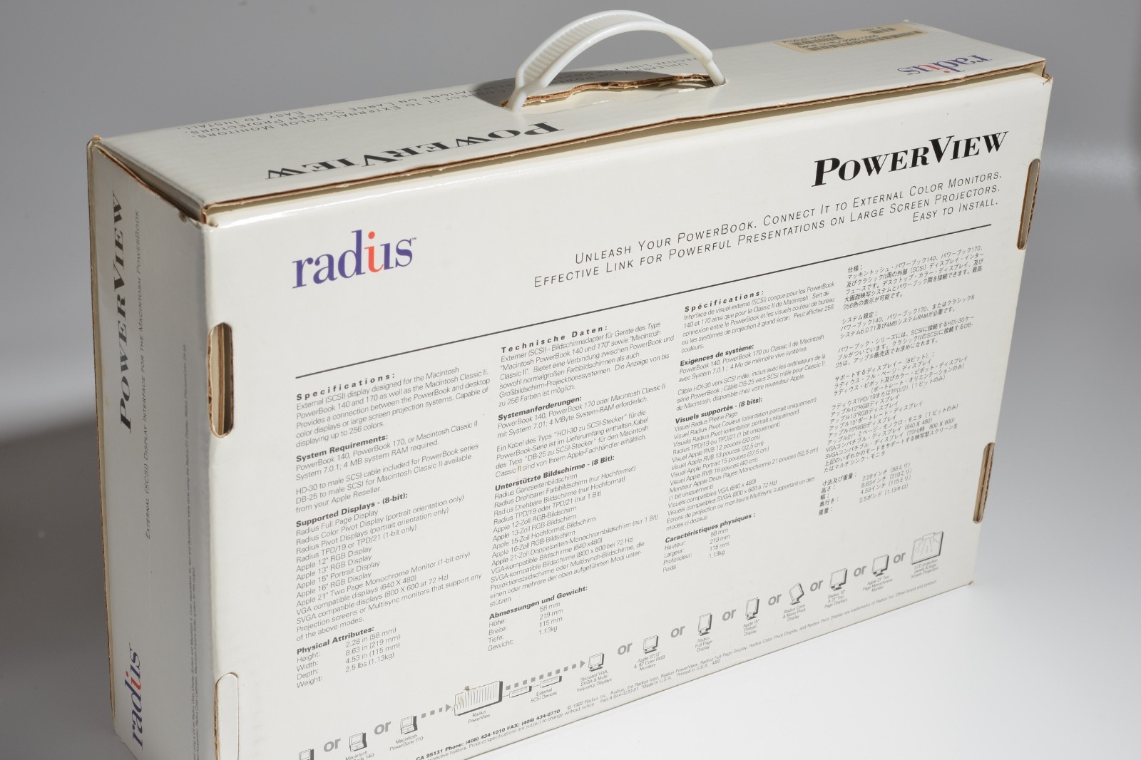 Radius PowerView SCSI Display Interface for Macintosh PowerBook 140 170 w/ Box