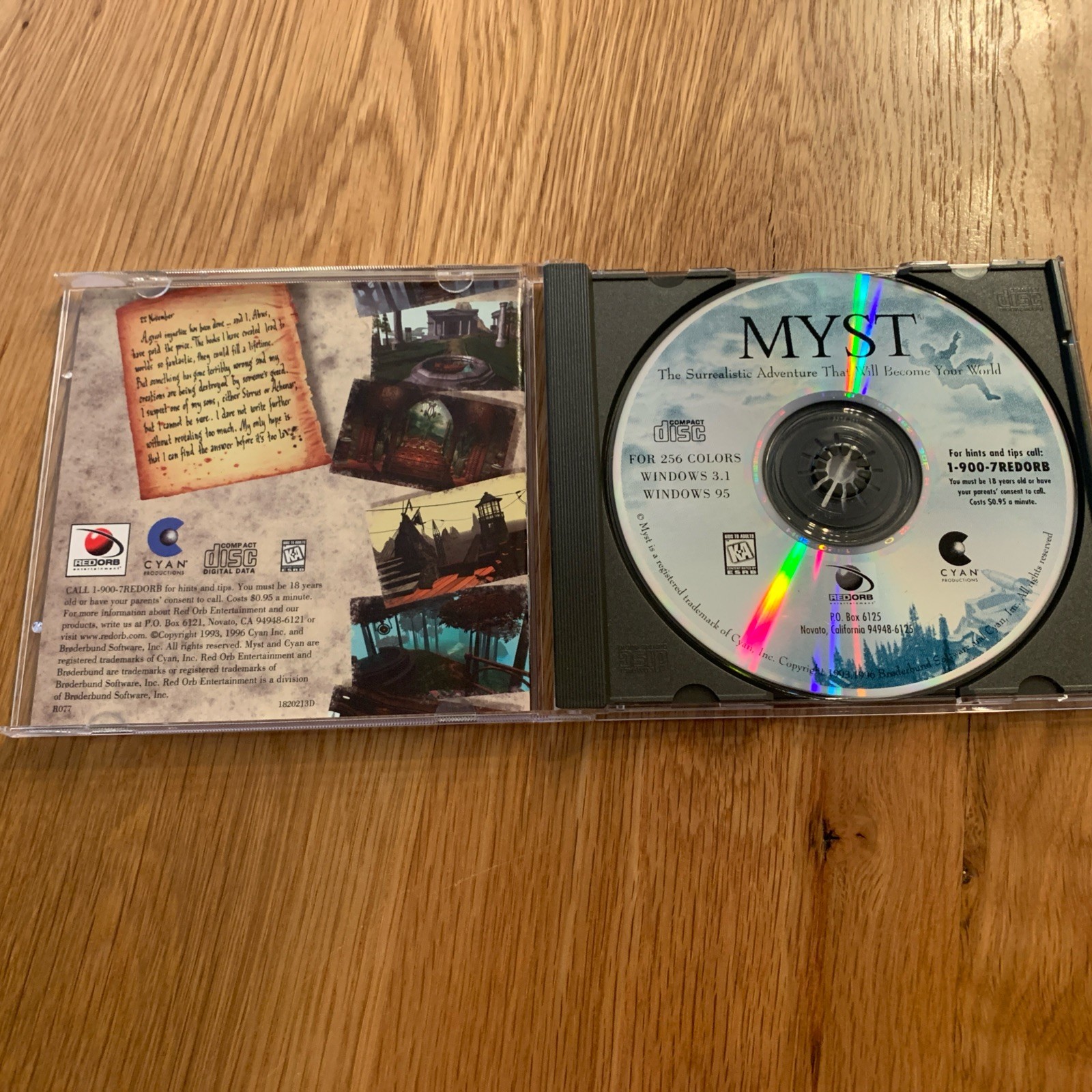 1994 Myst Windows 3.1 / 95 PC CD-ROM Game Red Orb