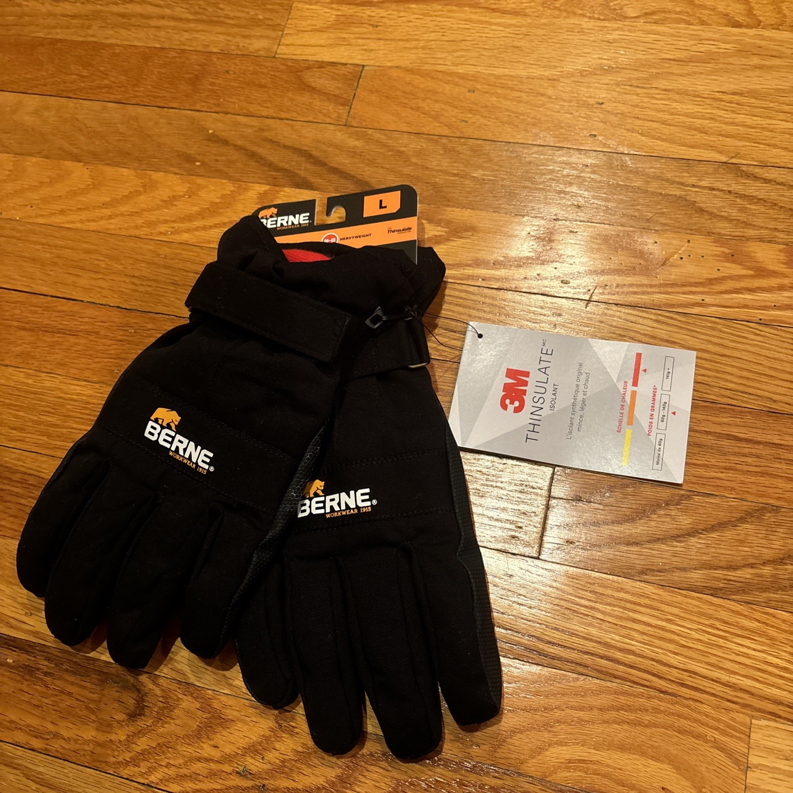 BERNIE 3M MENS WATERPROOFING THINSULATE GLOVES SZ L LARGE BRAND NEW WINTER SNOW