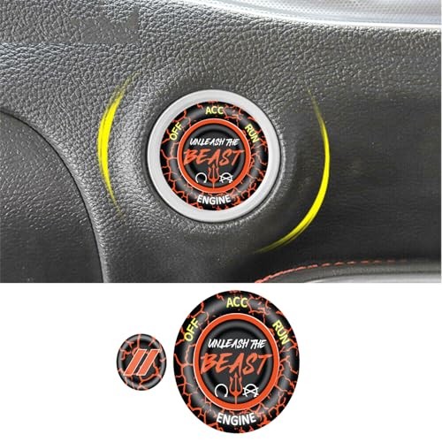 Push Start Button Cover for Dodge Challenger Charger Durango Accessories Orange