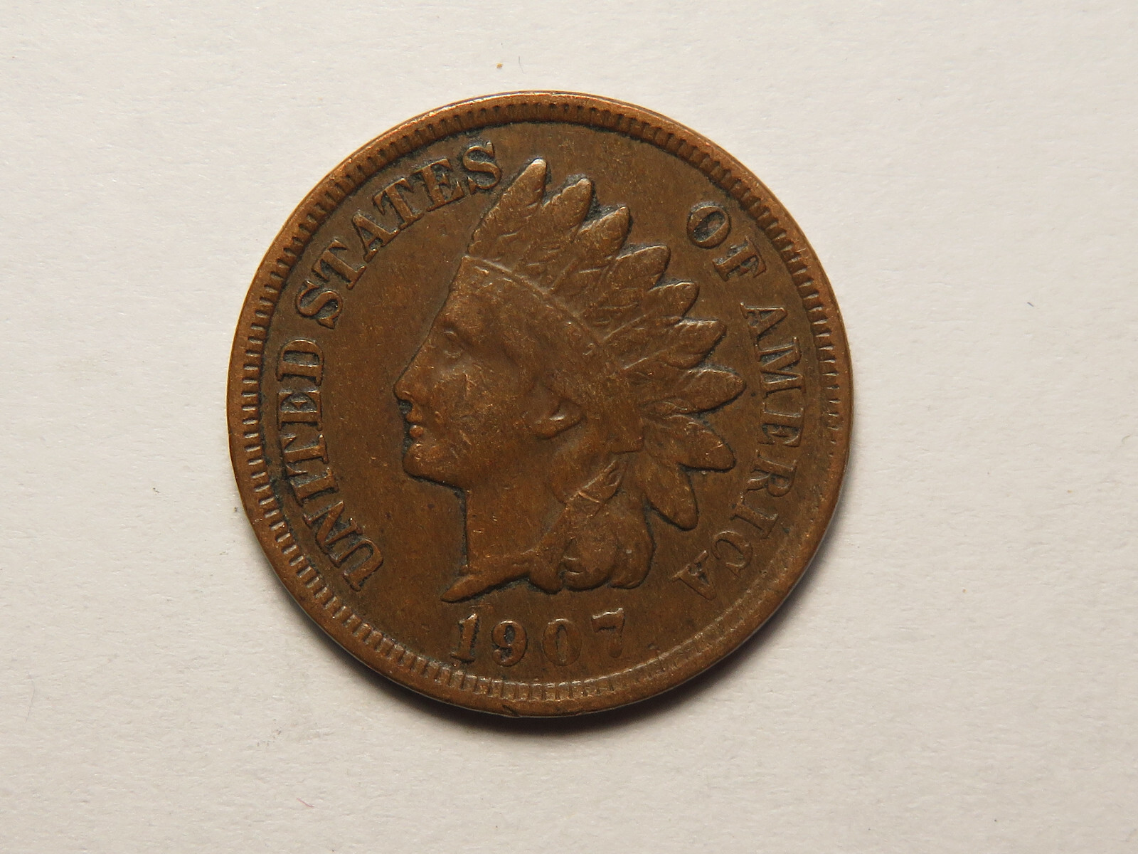 1907 Indian Cent, VF/XF