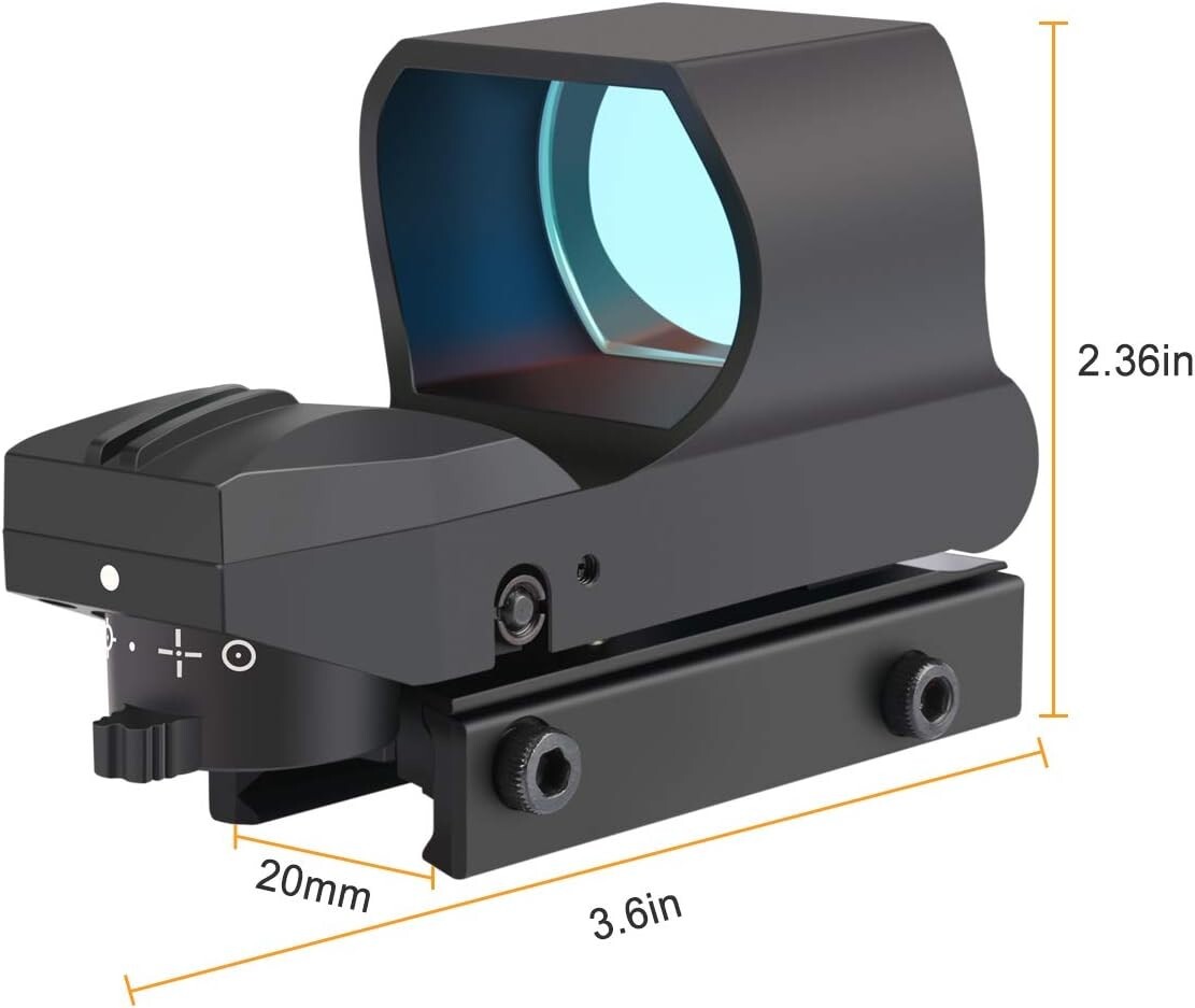 Feyachi RS-30, RS-60, RS-61 Reflex Sight, Multiple Reticle System