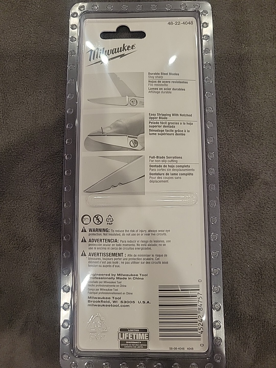 Milwaukee 48-22-4048 Durable Sharp Steel Electrician Scissors