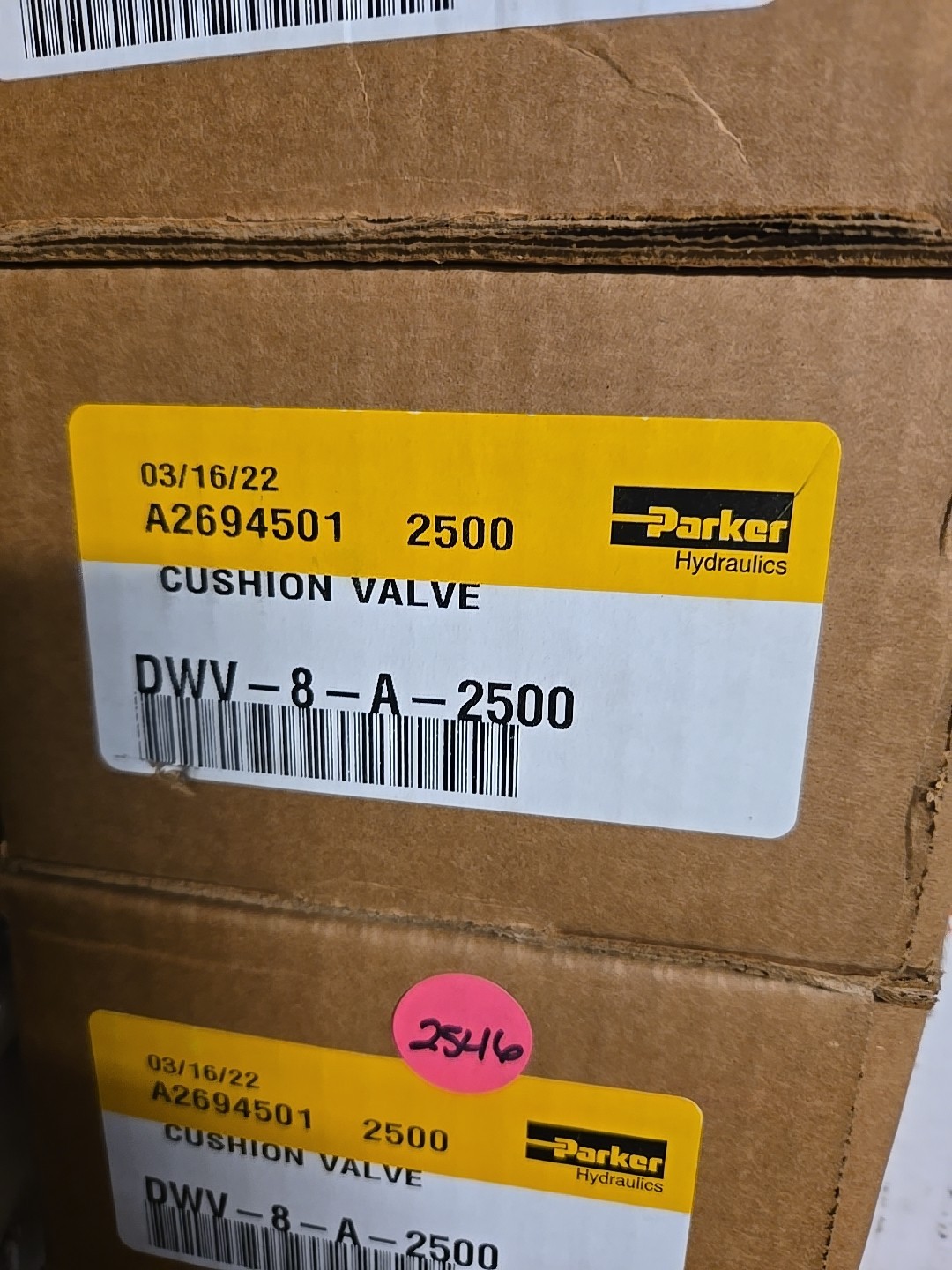 Parker Cushion Valve DWV-8-A-2500