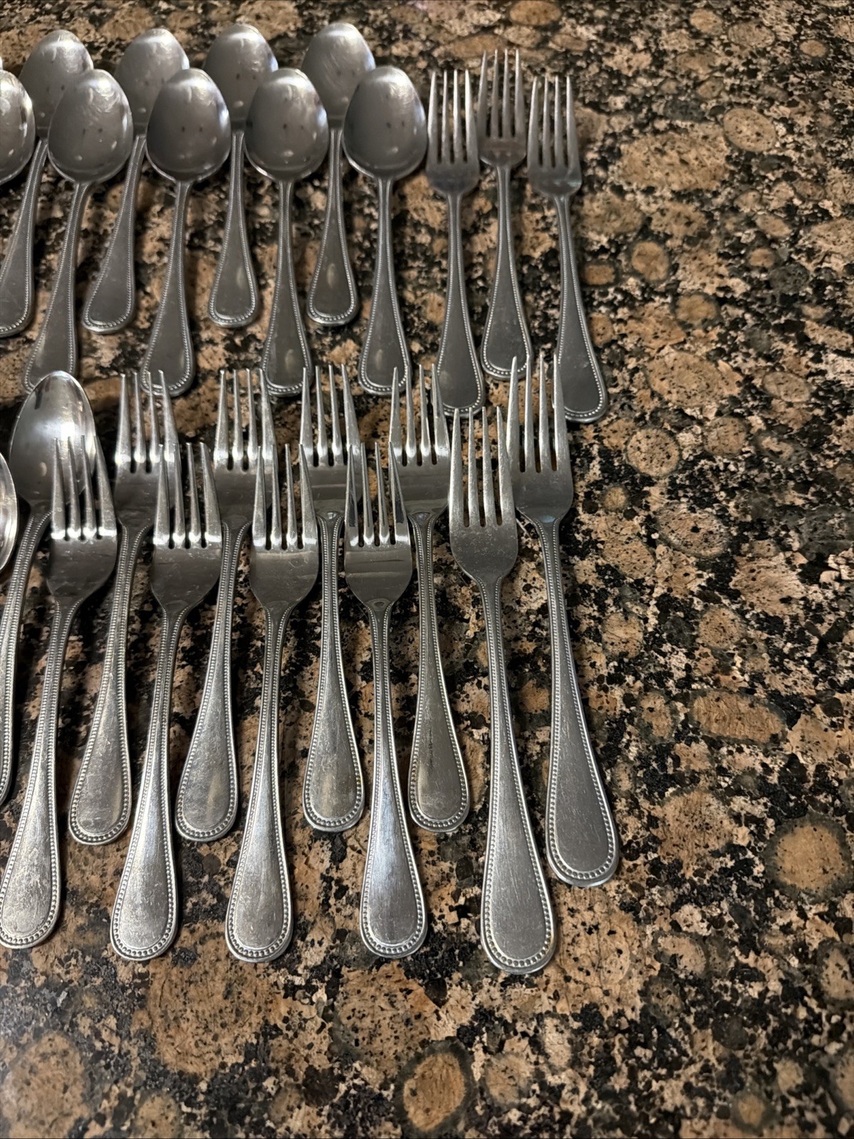 39 pc set EKCO Eterna Regal Coventry Stainless Flatware Set Beaded Edge Japan