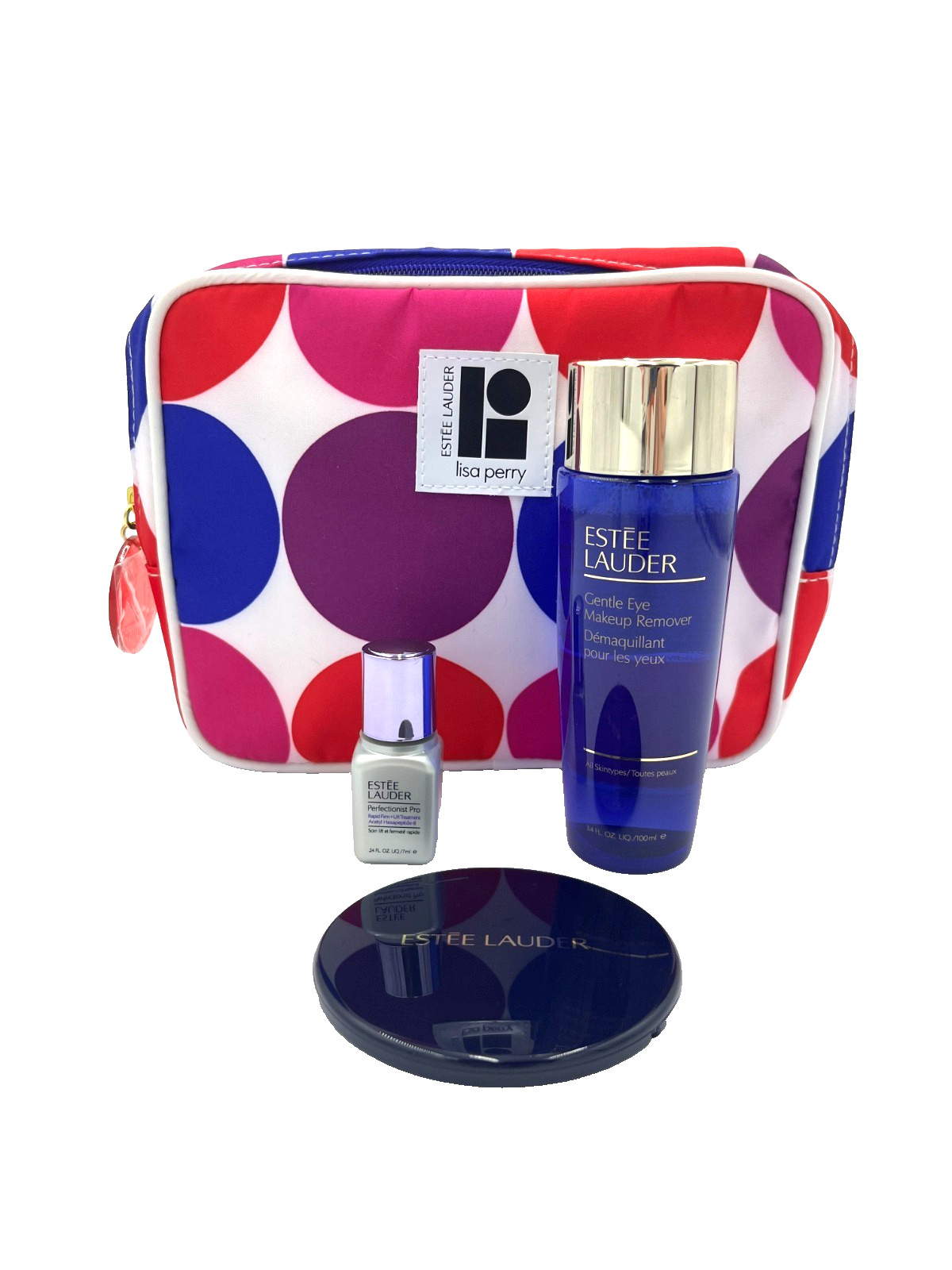 Estee Lauder Set Cosmetic Bag Makeup Remover 3.4 oz Perfectionist Pro Mirror