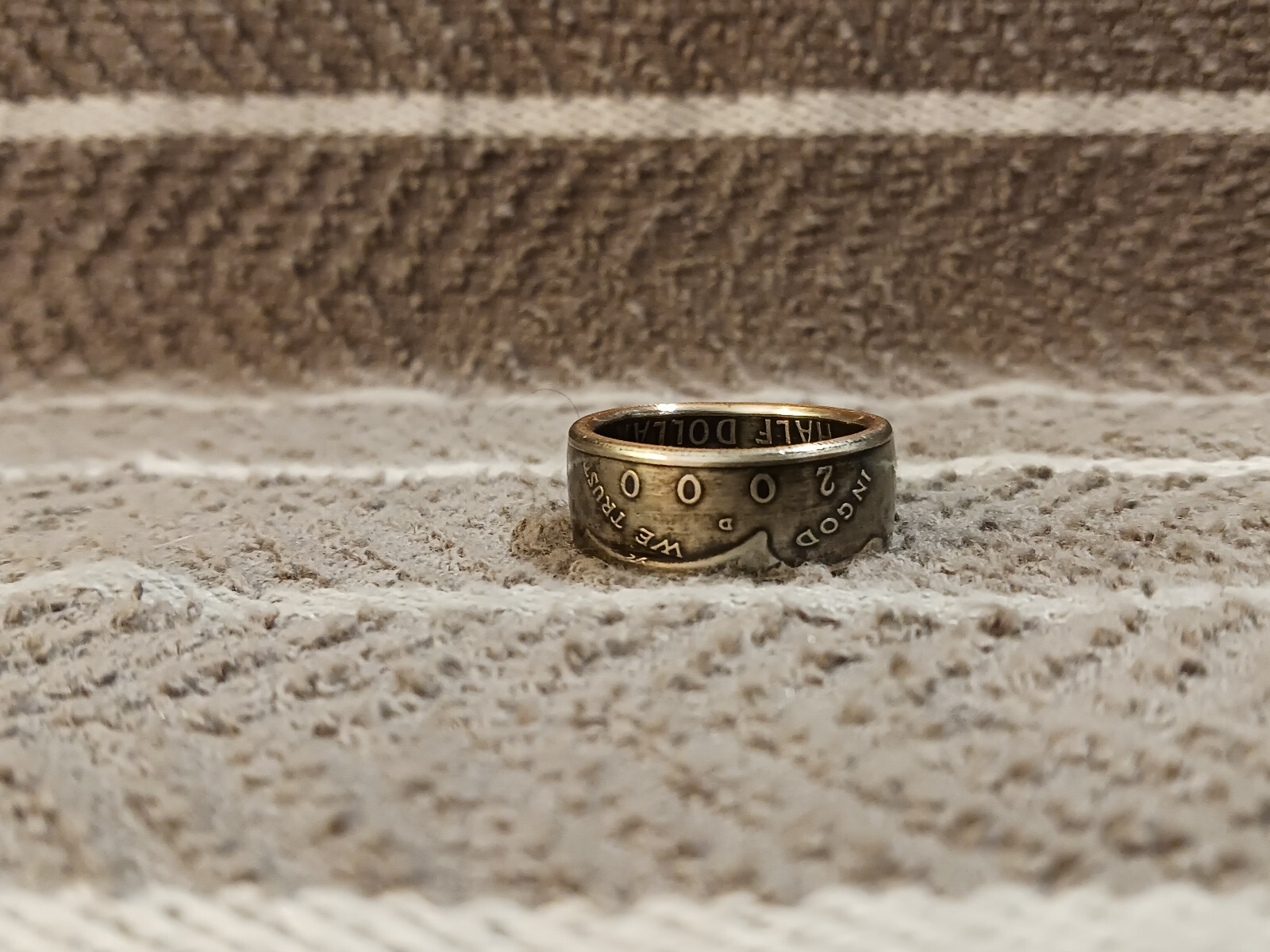2000 Kennedy Half Dollars size 12 coin ring handmade mixed metals