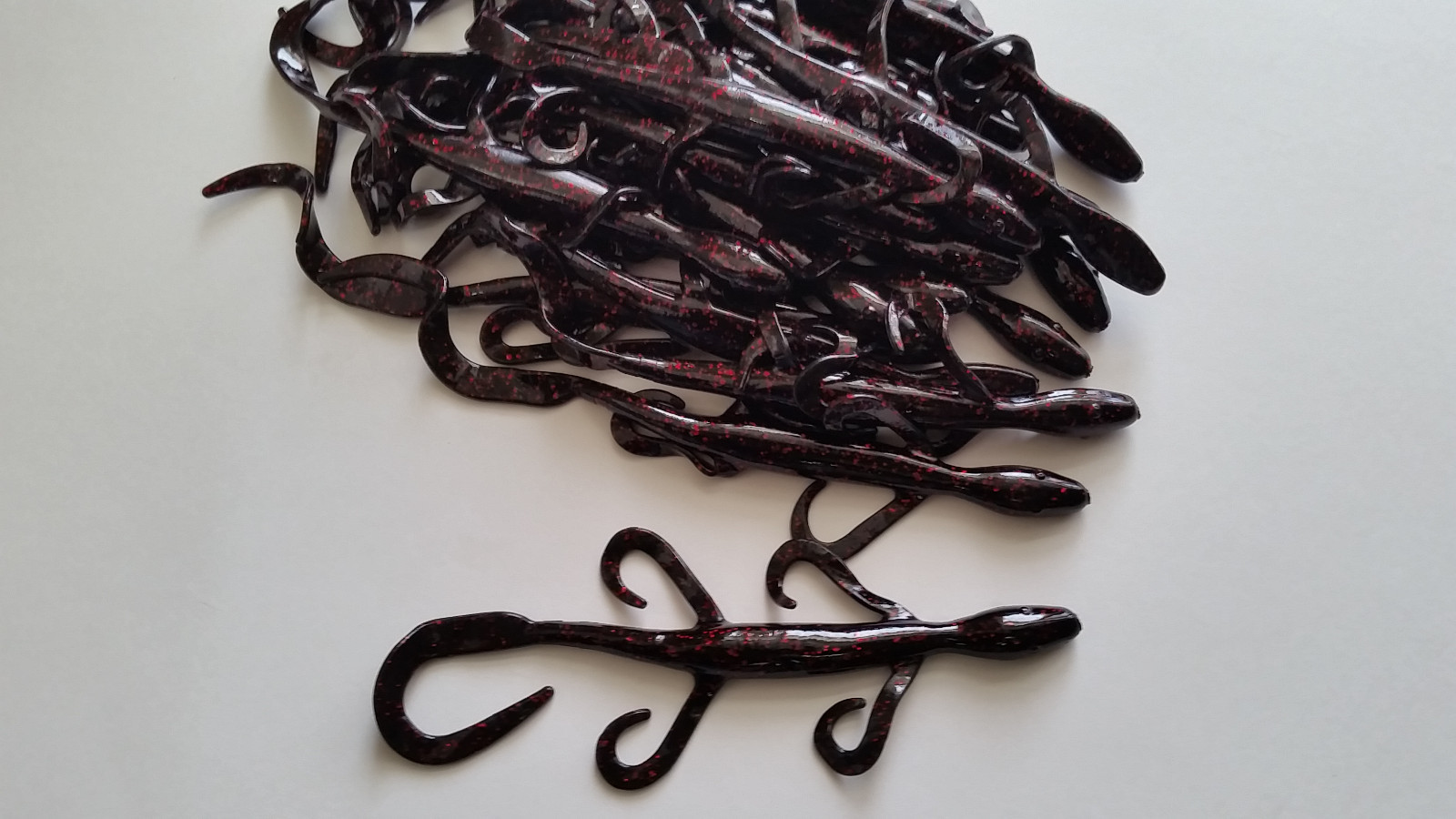 50 pk 6" Lizard - BLACK NEON - Soft Plastic Lizards Bass Fishing - SCENT & SALT