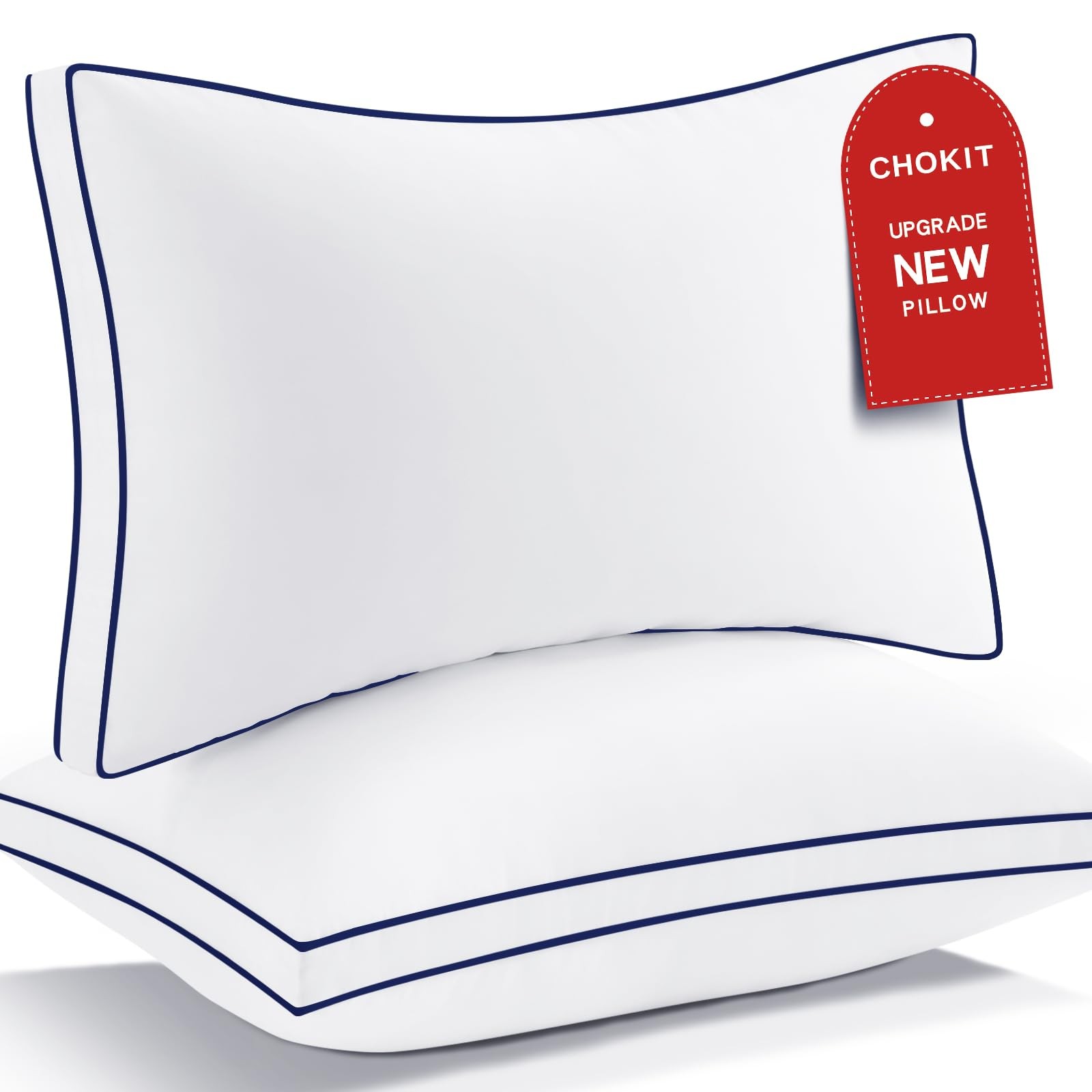 Premium Pillows Queen Size Set of 2, Fluffy and Supportive 7D Down Alternativ...