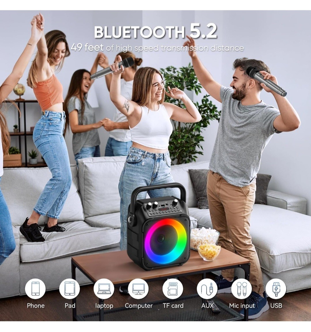 K9-M Karaoke Machine with Two Wireless Microphones