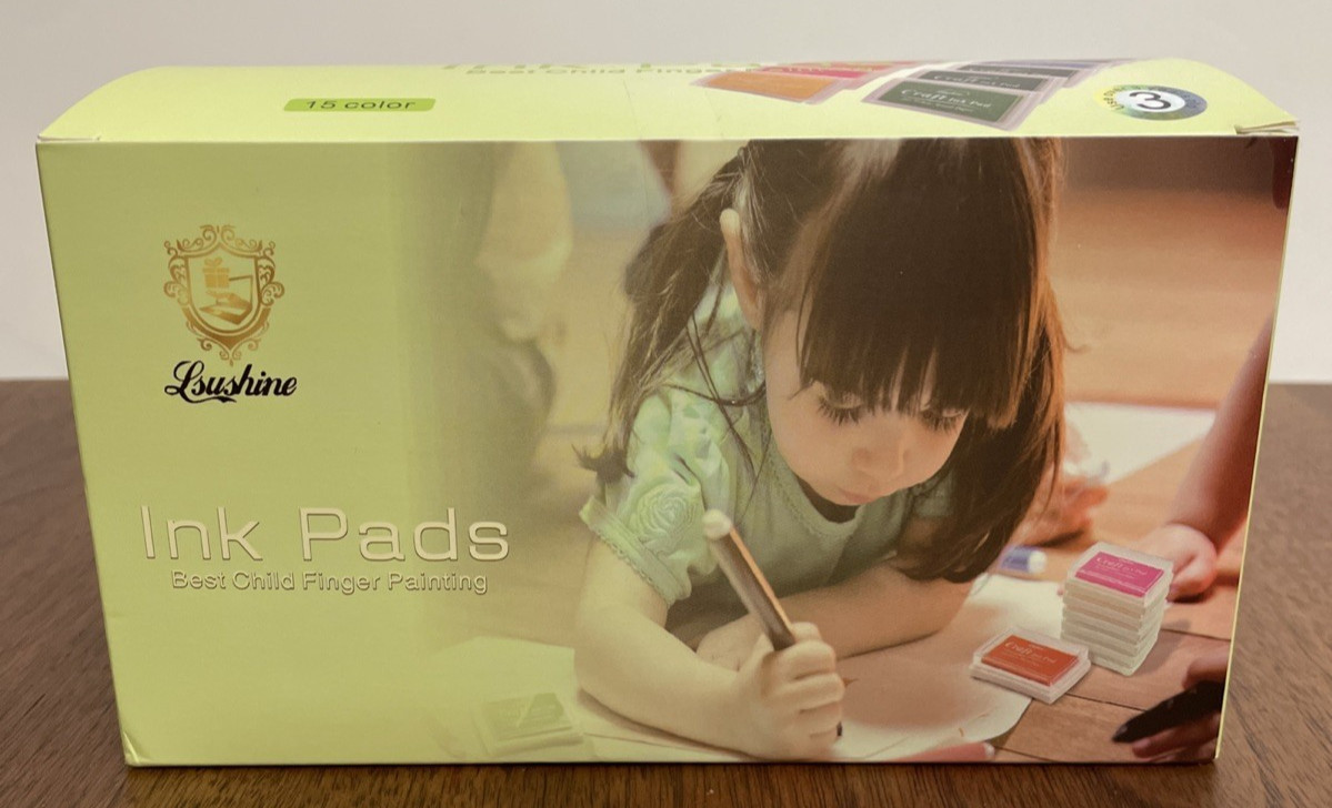 Ink Pads 15 Color Stamps Paper Wood Fabric Child Finger Painting Kids Lsushine