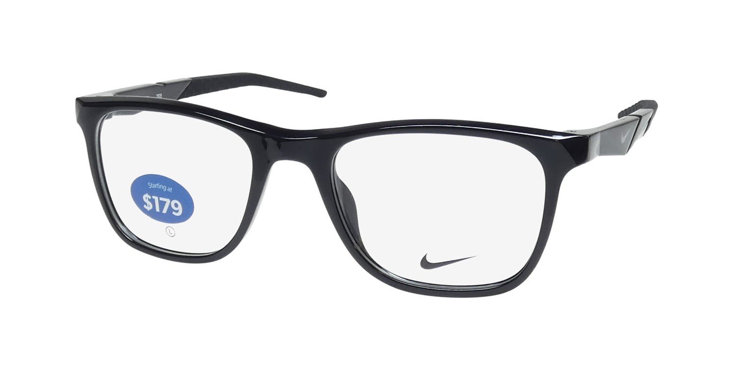 NEW NIKE 7056 GLASSES 001 MENS 53-20-145 BLACK SQUARE FULL-RIM PLASTIC
