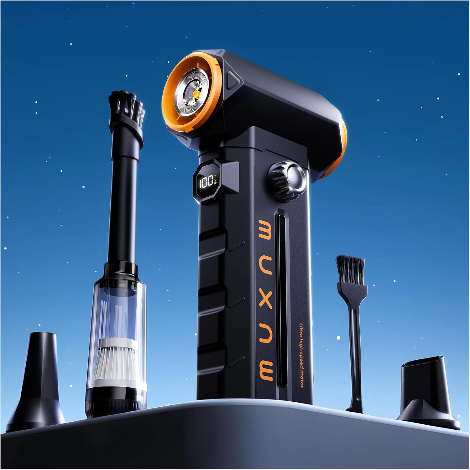 2-in-1 Air Duster & Vacuum, 130000 RPM | 8000mAh USB-C, 100-speed, blower/vacuum