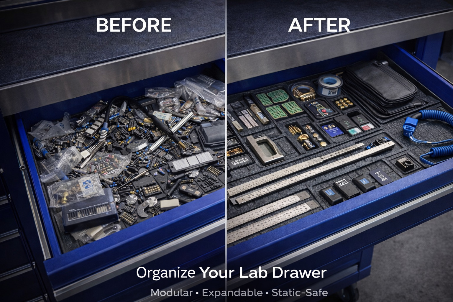 Gridfinity 1×1 Bin Modular Drawer Storage | 3U 6U 9U | Fits Standard Base Plates